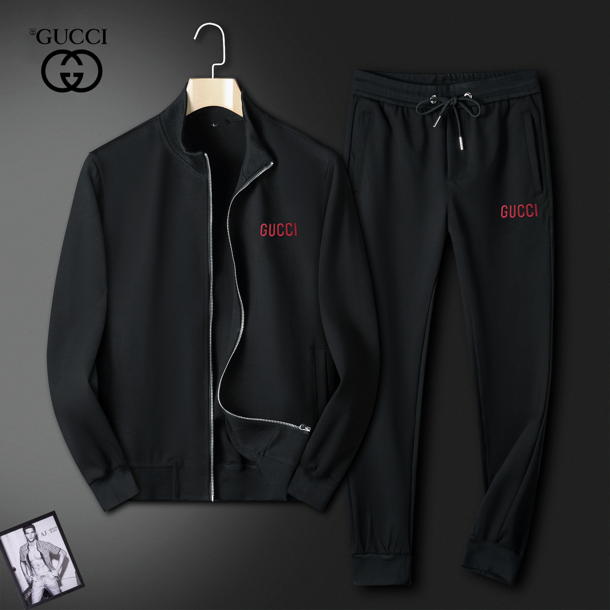 NO:648611,【Gucci】New autumn and winter suits!  High-end custom fabrics!  Exclusive first launch of new products, official website synchronized with Milan catwalk models, real photos of top quality products (176 130 catties, wearing L) standard size!  The latest top official website original order, a new experience, three-dimensional tailoring of fabrics, new hardware accessories, delicate and soft feel, comfortable and breathable upper body, big-brand style, luxurious atmosphere, texture only imported from Italy, versatile style, easy to wear, meticulous workmanship, no pressure to get in and out. It is definitely worth buying one of these products!  Size M-4XL (can wear about 190 pounds),,gucci,alexander wang19860909【Gucci 古奇】秋冬季新款套装！高端定制面料！独家首发新品 ,官网同步米兰走秀款 实物拍摄顶级好货（176 130斤穿L）标准码数！最新顶尖官网原单,全新体验 面料立体剪裁 全新五金配件、手感细腻柔软 上身舒适透气 大牌风范 奢华大气 进口意大利定制才有的质感 百搭款式 穿着不挑人 ,做工精细一丝不苟 ,出入无压力 绝对值得人手一件的好货！码数M-4XL（可穿190斤左右）,,gucci,alexander wang,Men's clothing