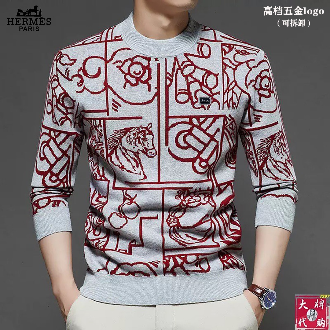 NO:681360,Hermes Hermès is a new model that everyone wants to buy!  New original men's casual sweater, high-end customization, high-end version, fashionable and versatile, popular imported fabrics, super soft and delicate to the touch, skin-friendly and comfortable to wear, high-end boutique, exquisite upper body made by the factory, very good, men's must-have item, size M-4XL,, hermes, hermes, sweaters,19860909Hermes 爱马仕 砸锅卖铁都要上的新款！新款原单男士休闲毛衣 高端定制 高端版本 时尚百搭爆款进口面料 手感超柔软细腻 穿着亲肤舒适 高端精品 代工厂精细做上身非常赞 男士必备单 码数M-4XL,,hermes,hermes,sweaters,,Men's clothing