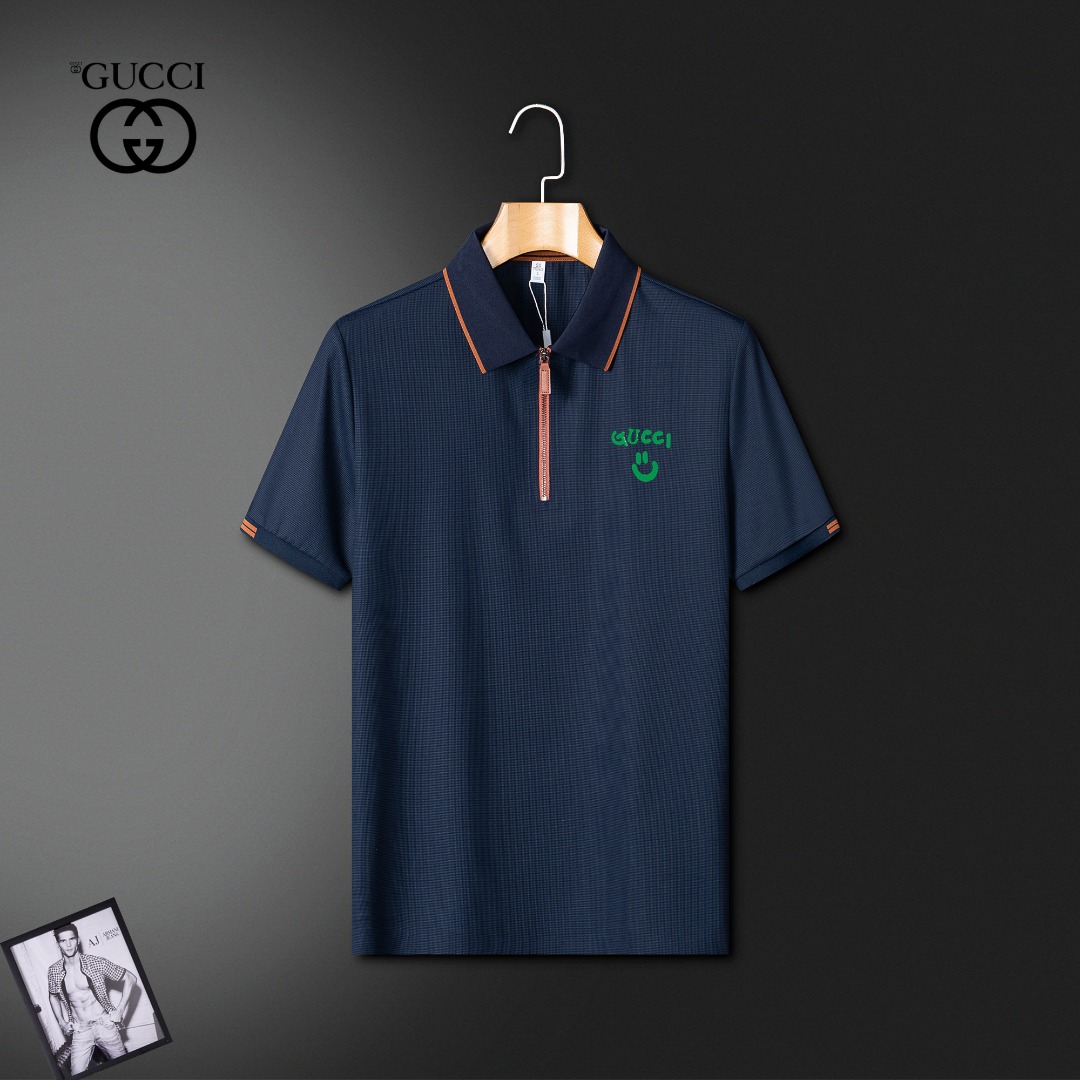NO:844635,Gucci Gucci new spring and summer short-sleeved lapel polo shirt T-shirt ~ avant-garde design!  Customized mercerized pique cotton, soft to the touch!  Comfortable to wear ~ embroidered brand logo craft design!  Buttons with logo design, versatile business and casual style, allowing you to perfectly combine fashion, leisure and business!  A must-have item for trendy men!  The upper body is so handsome!  Standard size M-4XL,,gucci,T-shirt,tees,t-shirt,19860909Gucci 古奇 春夏新款短袖翻领polo衫T恤～ 设计前卫！订制丝光珠地棉、手感柔软！穿着舒适～刺绣品牌logo工艺设计 ！纽扣带logo设计、百搭商务休闲款 让您时尚休闲与商务完美结合！潮男必备单品 ！上身帅爆！标准码数M-4XL,,gucci,T-shirt,tees，t-shirt,,Men's clothing