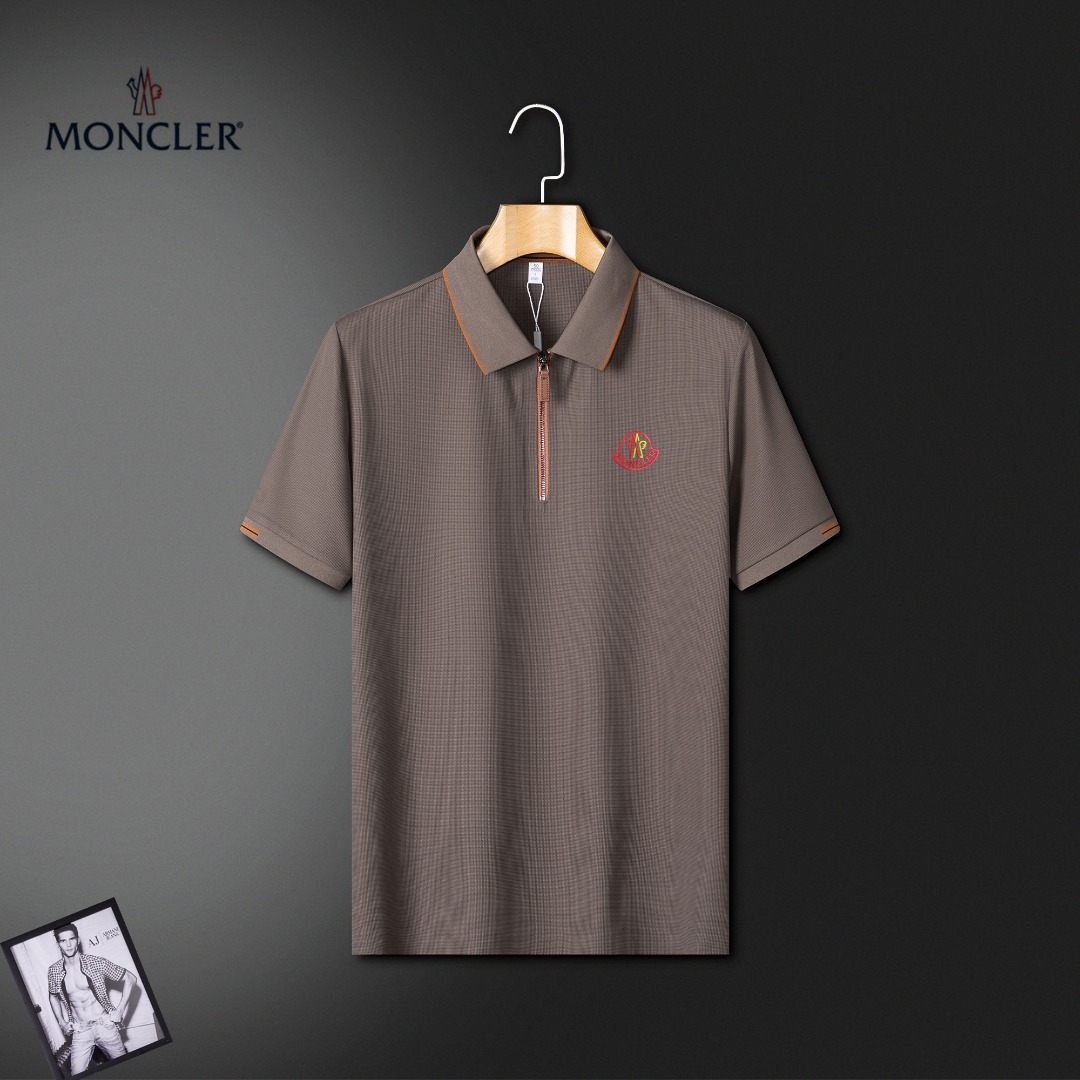 NO:844639,Moncler new spring and summer short-sleeved lapel polo shirt T-shirt ~ avant-garde design!  Customized mercerized pique cotton, soft to the touch!  Comfortable to wear ~ embroidered brand logo craft design!  Buttons with logo design, versatile business and casual style, allowing you to perfectly combine fashion, leisure and business!  A must-have item for trendy men!  The upper body is so handsome!  Standard size M-4XL,,Moncler,T-shirt,tees,t-shirt,19860909Moncler 蒙口 春夏新款短袖翻领polo衫T恤～ 设计前卫！订制丝光珠地棉、手感柔软！穿着舒适～刺绣品牌logo工艺设计 ！纽扣带logo设计、百搭商务休闲款 让您时尚休闲与商务完美结合！潮男必备单品 ！上身帅爆！标准码数M-4XL,,Moncler,T-shirt,tees，t-shirt,,Men's clothing