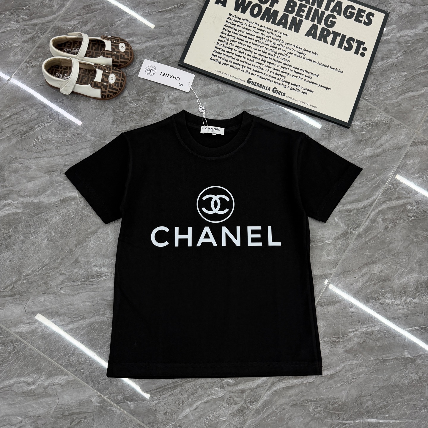 Serie CHANEL Chanel, camiseta de manga corta de alta calidad, tres etiquetas completas, tallas: 90-150, adultos: S-2XL,…