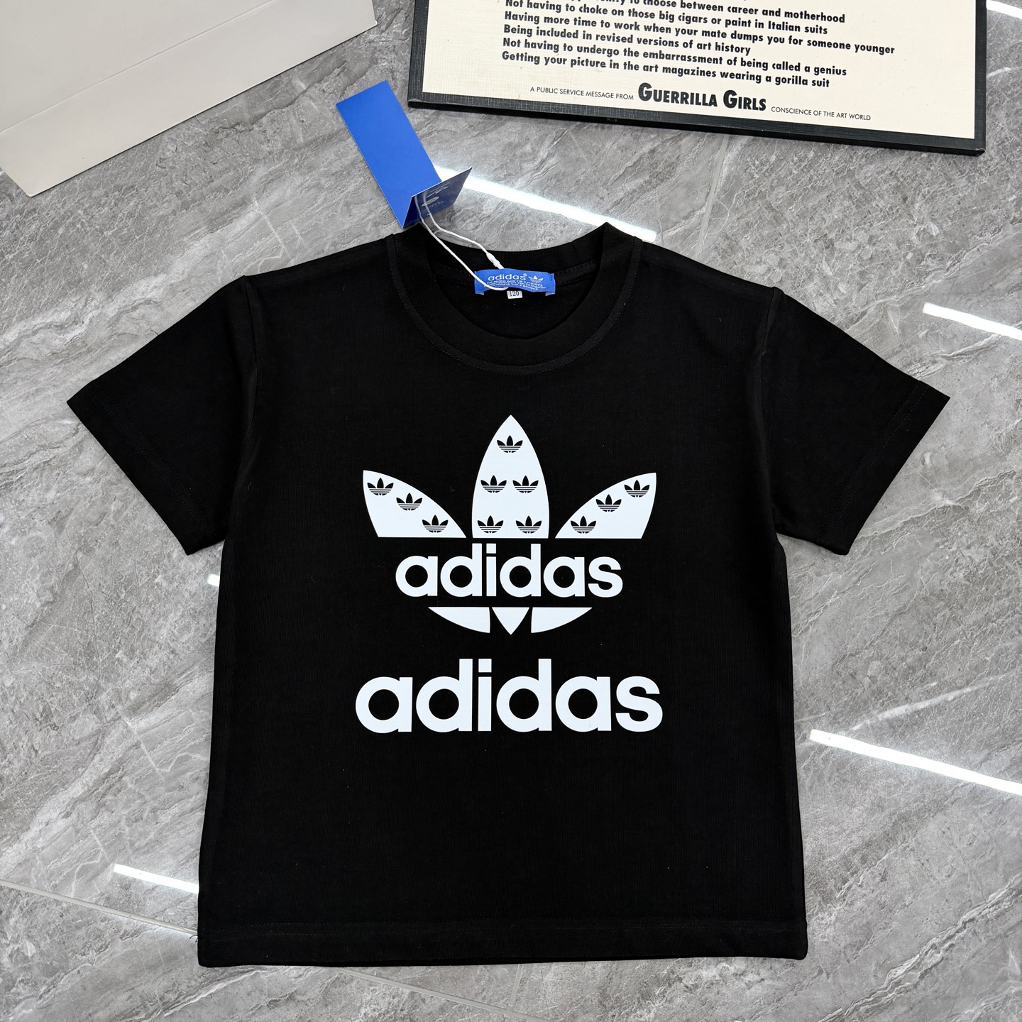 Serie Adidas, camiseta de alta calidad, tres etiquetas completas, tallas: 90-150, adulto: S-2XL, camiseta infantil, cam…