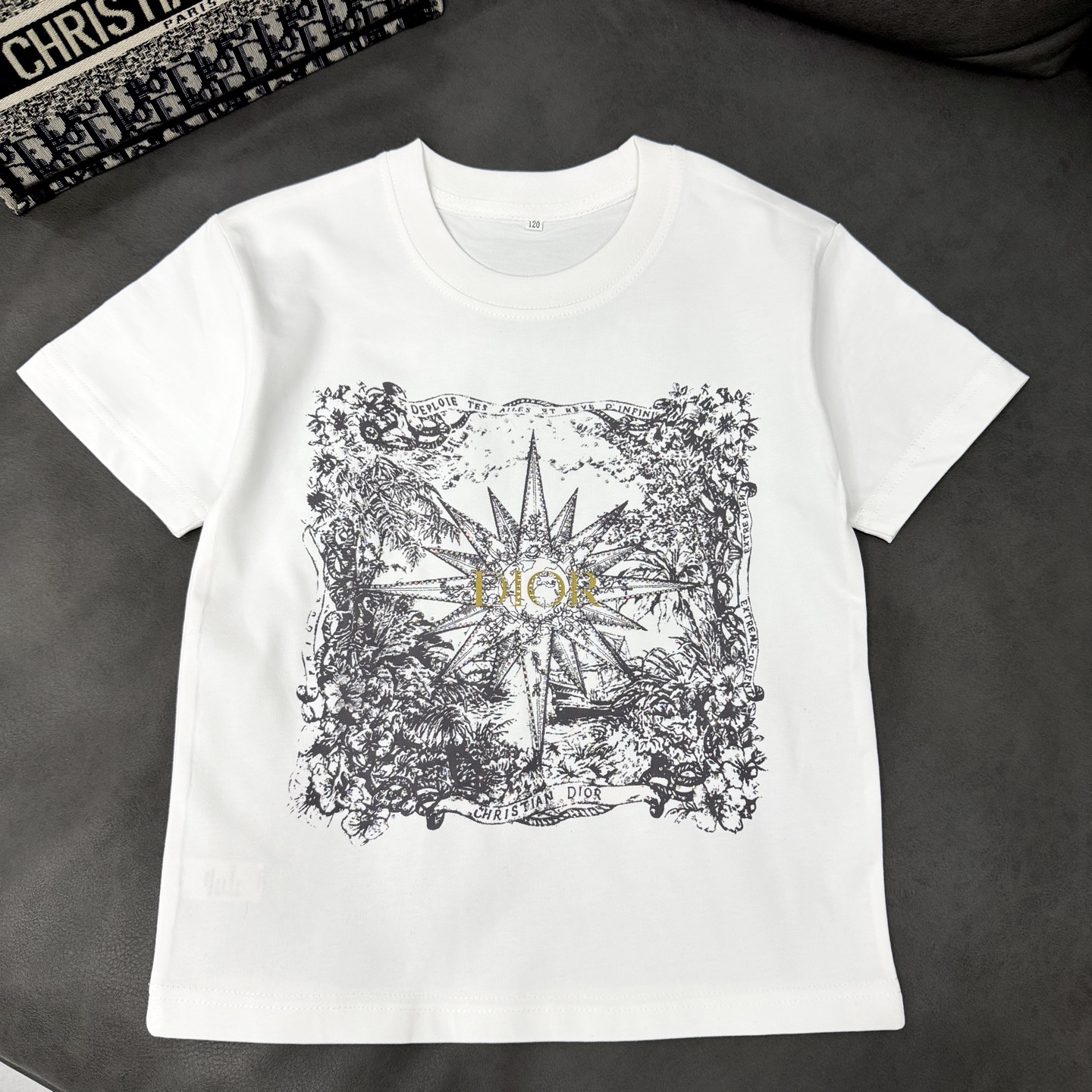 Colección DIOR de diamantes completos, camiseta de alta calidad, etiquetas completas, tallas: 100-150, adultos: S-2XL, …