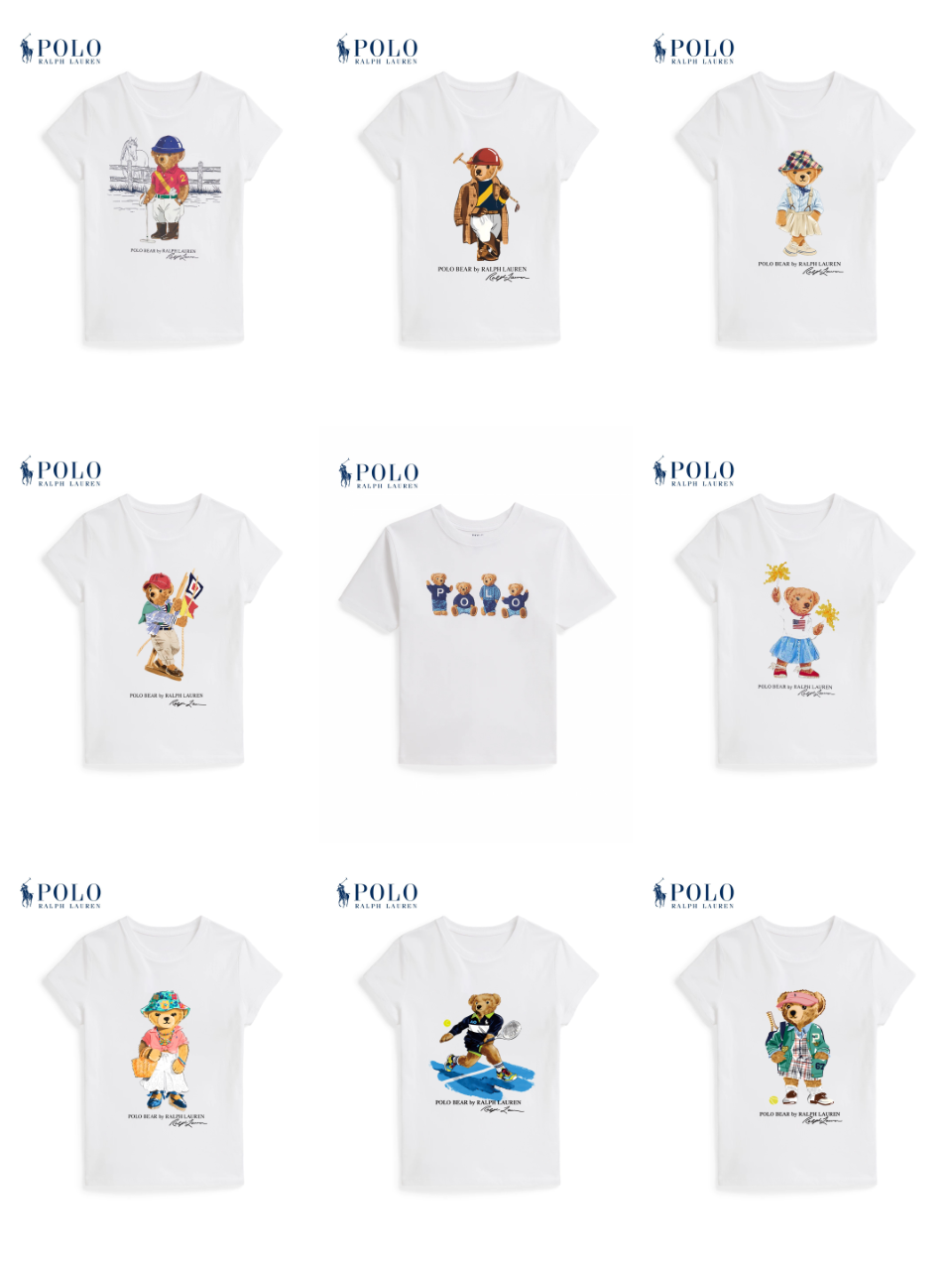 Serie de camisetas Ralph Lauren, colección, camisetas de alta calidad, con tres etiquetas completas, tallas: 90-150 S-2…