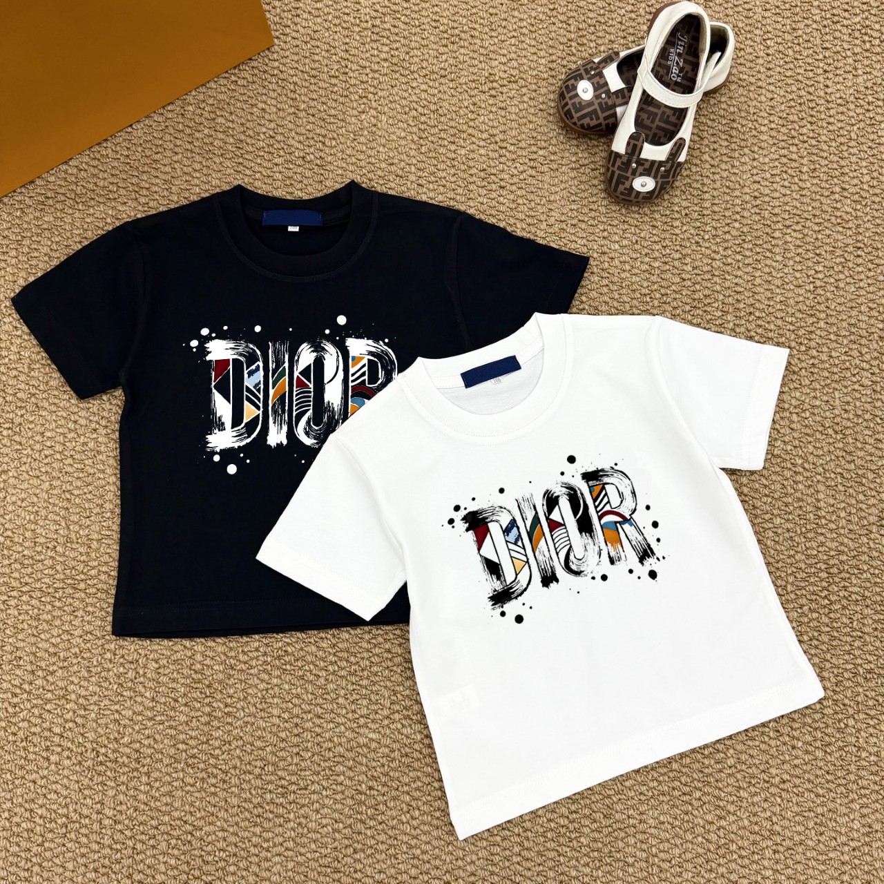 Serie DIOR de alta calidad, camiseta de manga corta, con tres etiquetas completas, tallas: 90-150, conjunto para niños,…