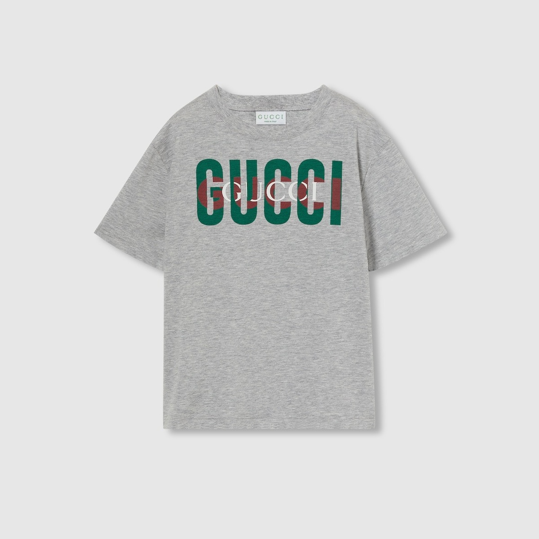 Serie GUCCI, camiseta de alta calidad, tres etiquetas completas, tallas: 90-150, camiseta para niños