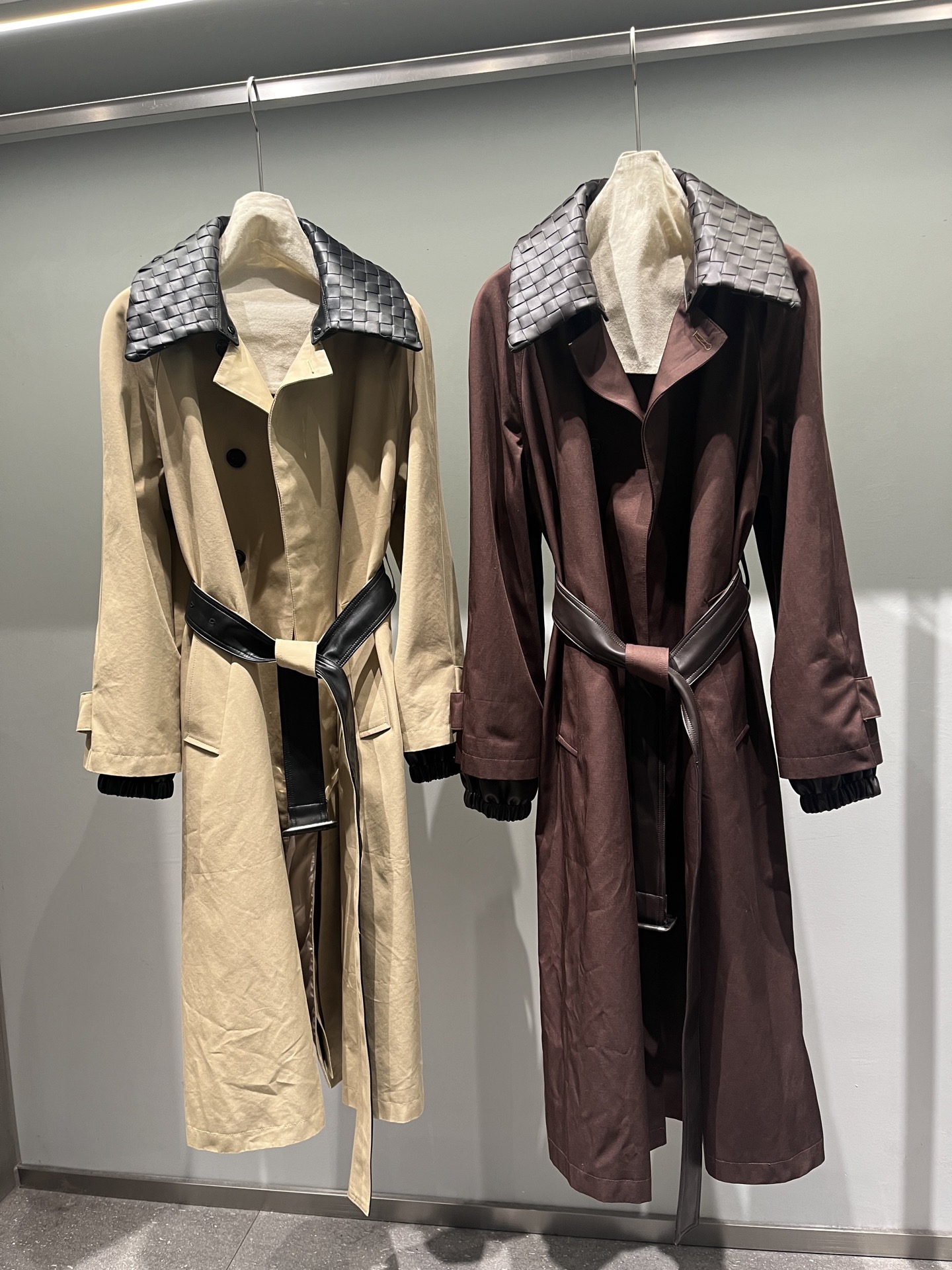 NO:871628,Bv woven collar windbreaker is removable, cloth windbreaker, light and thin, Miu Miu-clothing, bottega veneta,19860909Bv编织领子风衣可以脱卸,布装风衣,轻薄型,缪缪-服装,bottega veneta,,Women's clothing