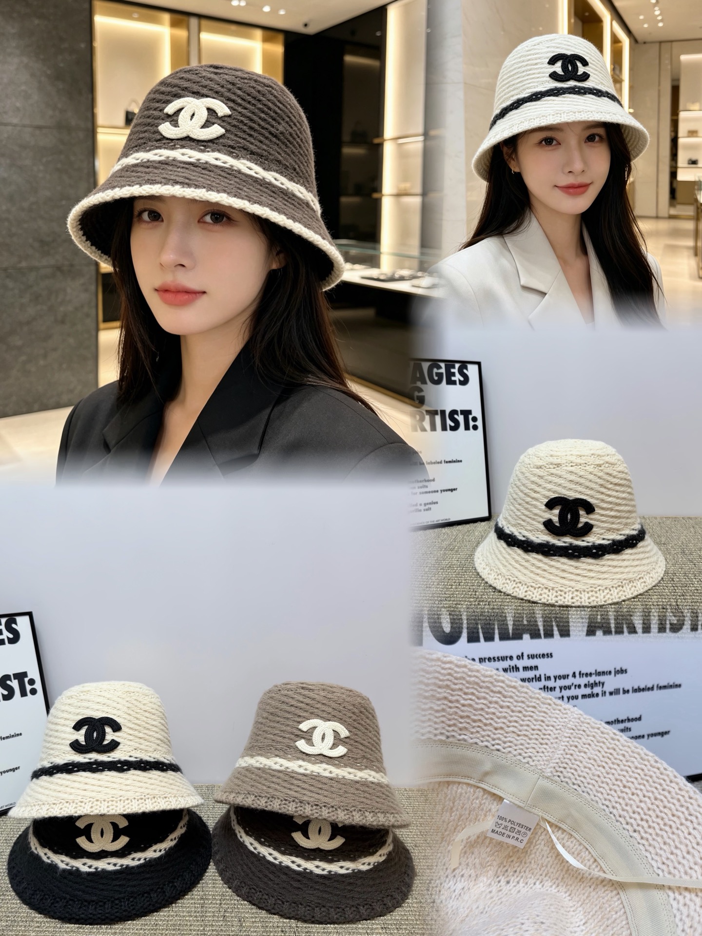 💛配防尘袋【CHANEL香奈儿】2026秋冬新款小香风渔夫帽，🔆百搭日常款～休闲出街#