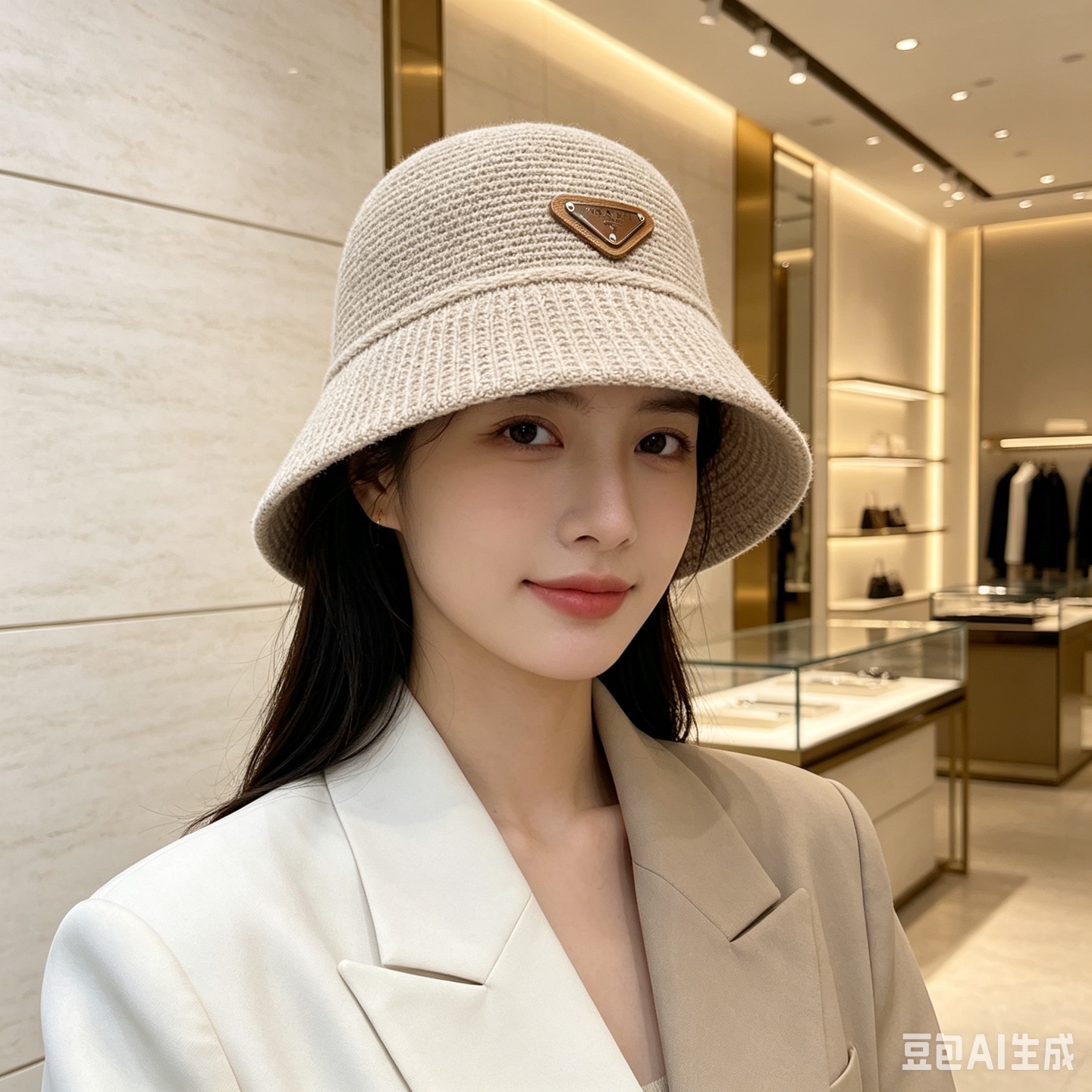 💛配防尘袋【PRADA普拉达】2026秋冬新款针织渔夫帽，🔆百搭日常款～休闲出街#