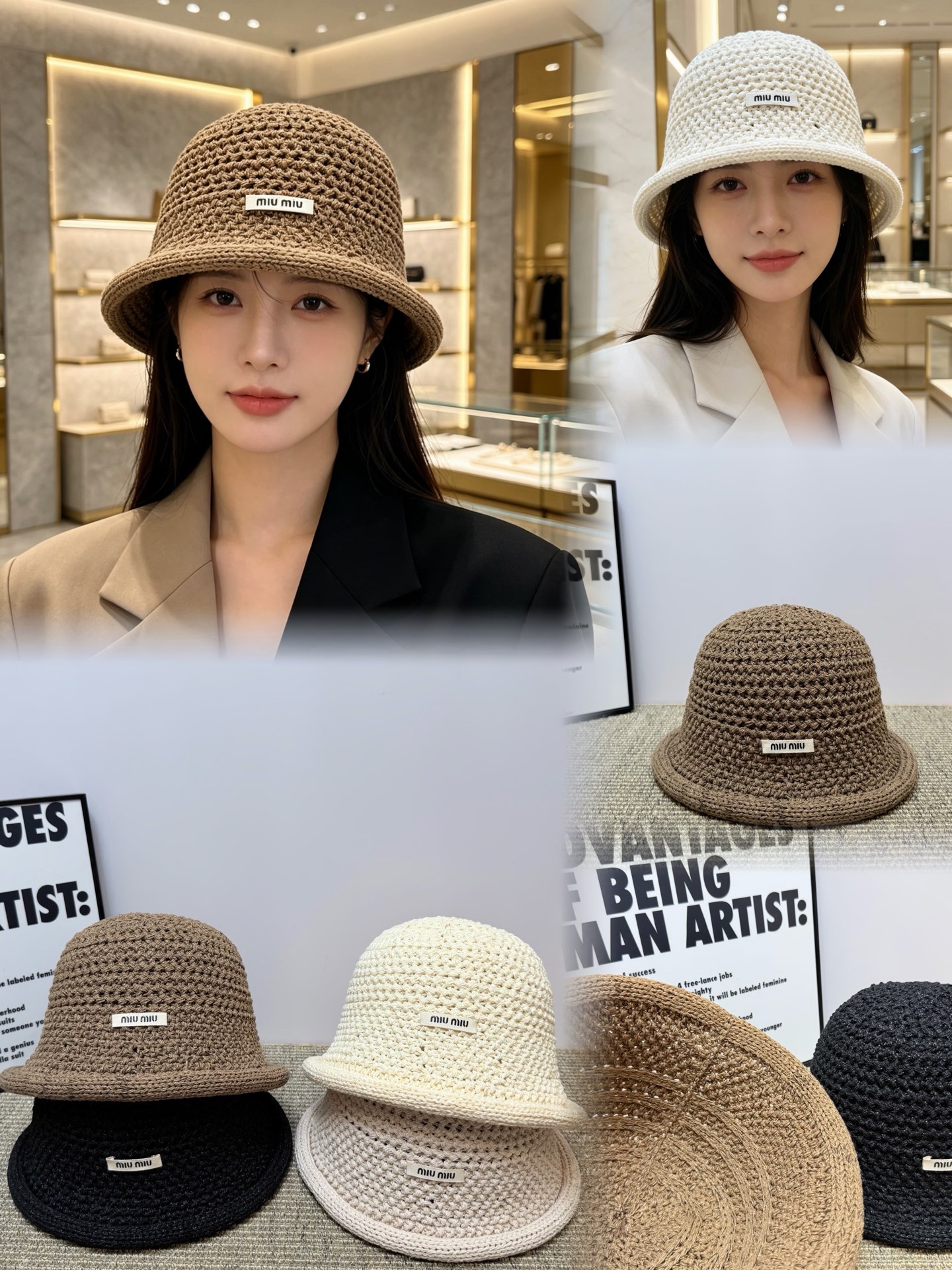 💛配防尘袋【MIUMIU缪缪】2026秋冬新款针织渔夫帽，🔆百搭日常款～休闲出街#