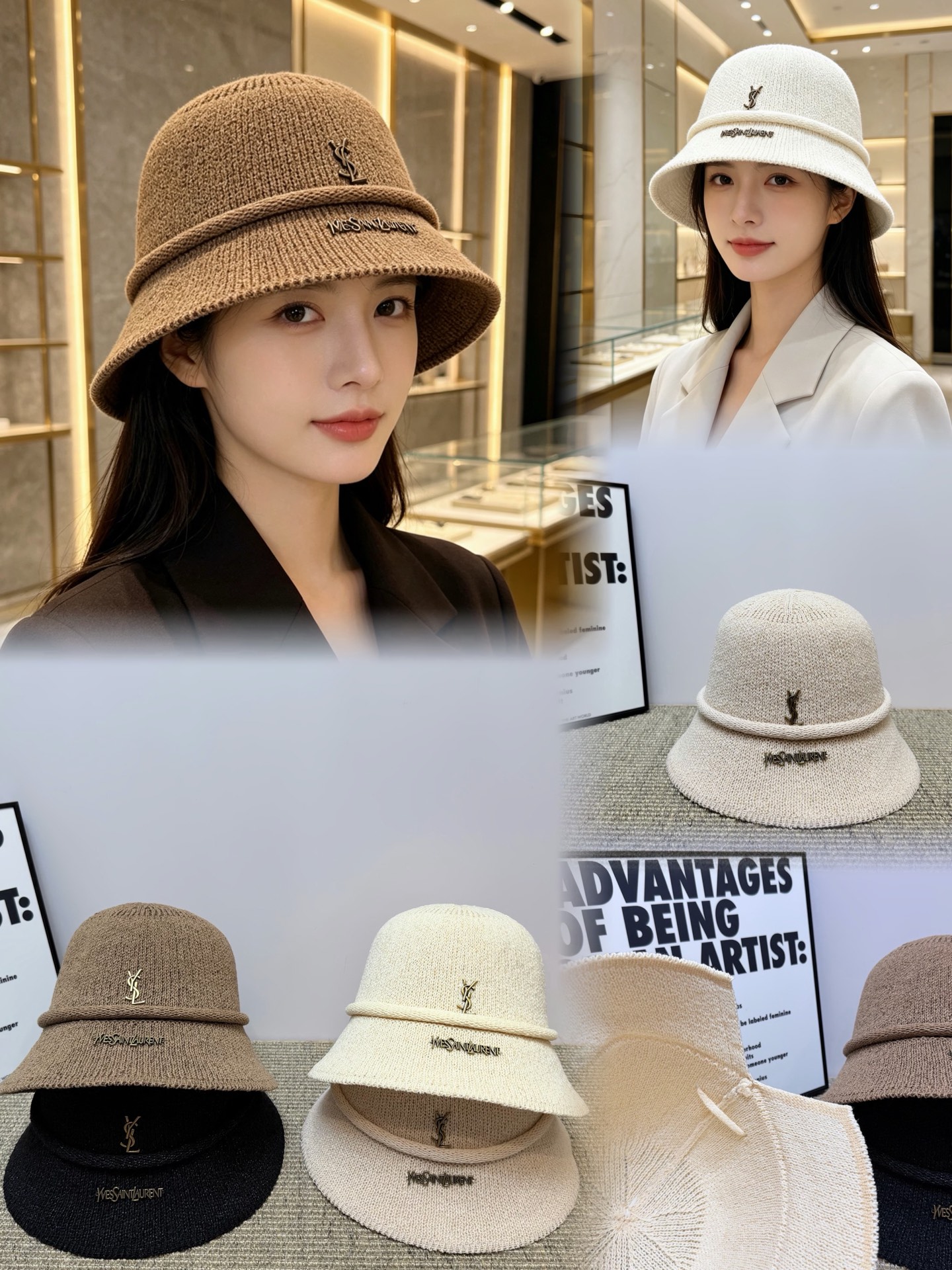 💛配防尘袋【YSL圣罗兰】2026秋冬新款针织渔夫帽，🔆百搭日常款～休闲出街#