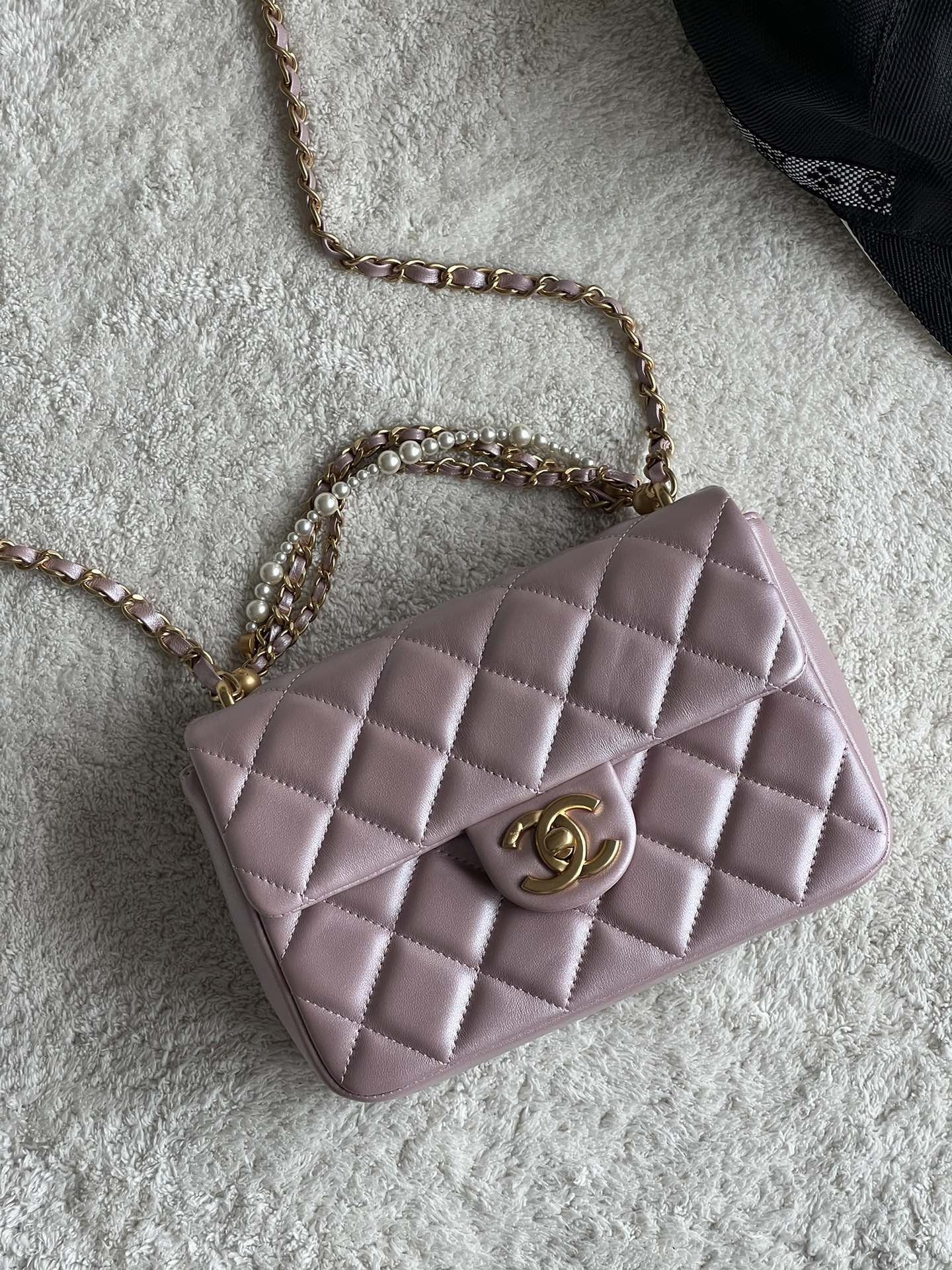 NO:178167,Super-grade original leather, pearl square fat man, dazzling powder, leather imported lambskin, hardware, all-steel retro hardware, size.*.*. Model, super-grade large-scale Chanel original leather, chanel, sheepskin19860909特级 原厂皮 口盖珍珠方胖子 炫粉 皮质进口小羊皮 五金全钢复古五金 尺寸.*.*. 型号,特级大厂货香奈儿原厂皮,chanel,sheepskin,Bag