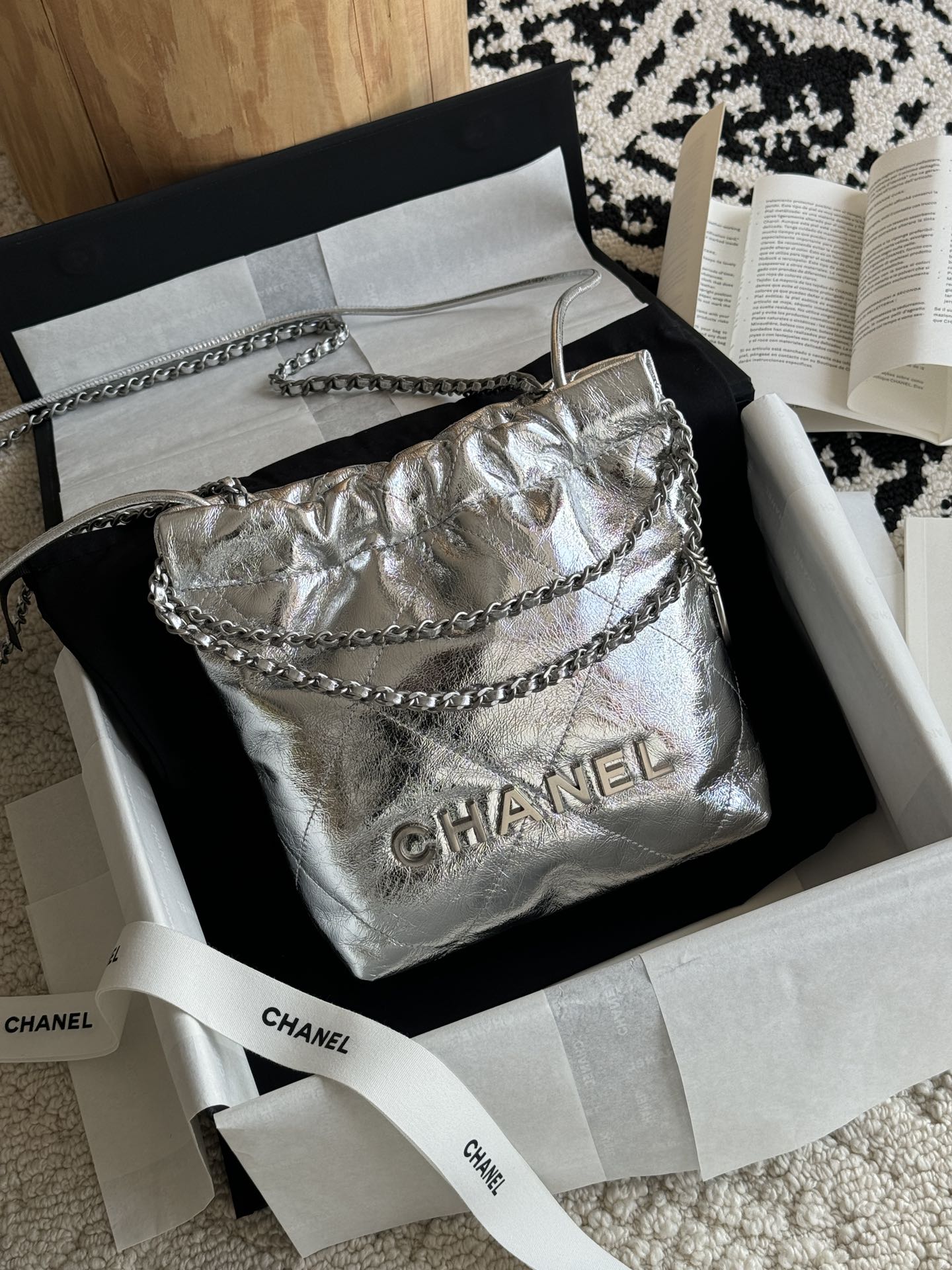 ❒ 𝟮𝟱𝗰 𝗖𝗛𝗔𝗡𝗘𝗟 𝗠𝗶𝗻𝗶 ❒BorseAccessori 𝗠𝗶𝗻𝗶𝘀𝗶𝘇𝗲𝟮𝟮 𝗯𝗮𝗴 𝟭𝟵*𝟮𝟬*𝟲𝗰𝗺 𝟯𝟵𝟴𝟬