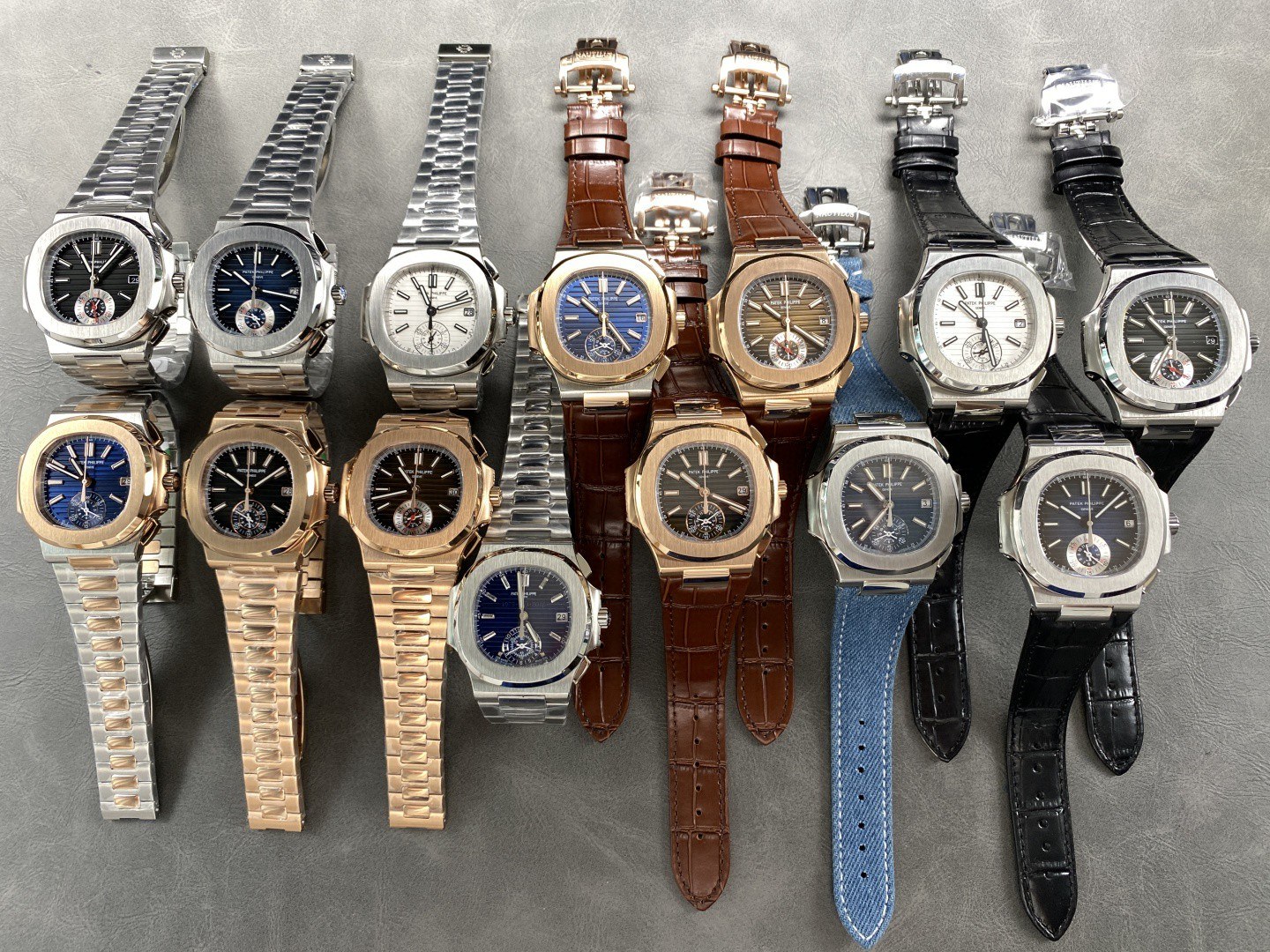 NO:157218,V2 version has real functions, really small seconds!  3K Factory Patek Philippe Nautilus/1A-014 multi-function chronograph watch V2 version, really small seconds, real functions!  [Case] ​​The watch size is 40.5 mm. The pillow-shaped case that is consistent with the authentic product uses two craftsmanship combinations of front brushed and side polished, with clear layers and full texture. It shows exquisite craftsmanship. [Watch strap] is tailored one by one with the original strap. The central polished part of each strap can present the shape of a diamond, showing high-end texture. [Movement] The 3K factory uses a customized version of PP.CH28-movement, which perfectly restores the authentic, hour, minute, second, date, and chronograph. The 3K craftsmanship is welcome to taste it!  ,,patek philippe19860909V2版真功能,真小秒！3K工厂 百达翡丽鹦鹉螺/1A-014多功能计时腕表V2版本,真小秒、真功能！【表壳】腕表尺寸40.5毫米,同正品一致的枕型表壳采用正面拉丝,侧面抛光的两种工艺组合,层次感分明,质感十足.尽显精湛工艺.【表带】采用原装表带一比一量身打造,每节表带的中央抛光部位,都能呈现钻石的形状,尽显高级质感.【机芯】3K厂采用定制版PP.CH28-机芯,完美还原正品,时分秒,日期,和计时大秒功能.3K匠心之作,欢迎各位表友品鉴！,,patek philippe,Watch