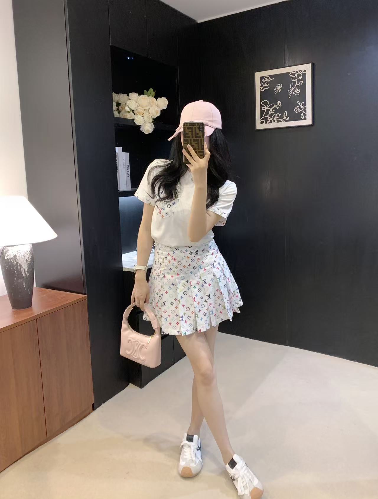 Louis Vuitton Inspired Women's Multicolor Monogram Print Two-Piece Outfit 4 i1746874572403 8569 0 3