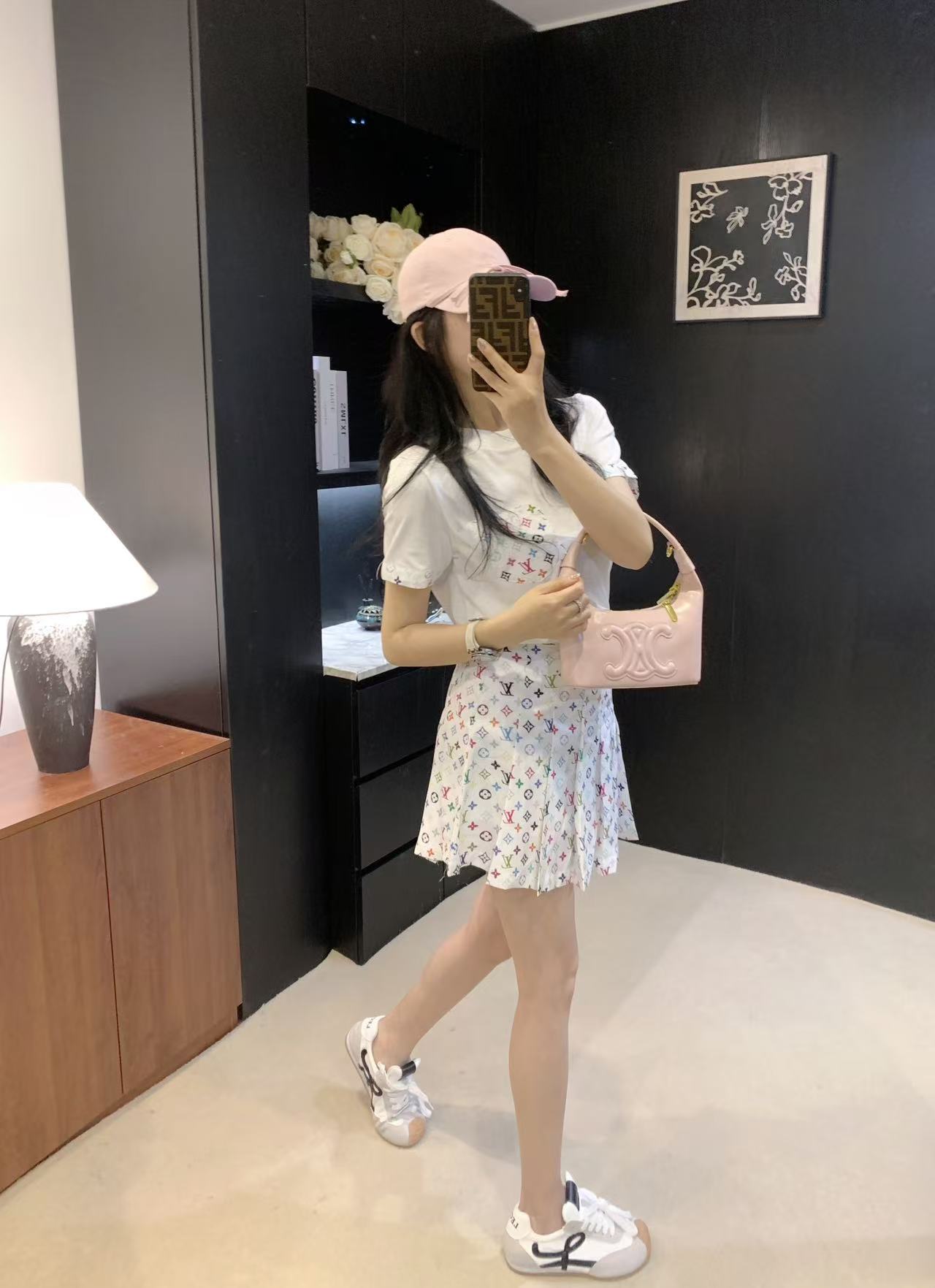 Louis Vuitton Inspired Women's Multicolor Monogram Print Two-Piece Outfit 2 i1746874573220 8054 0 1