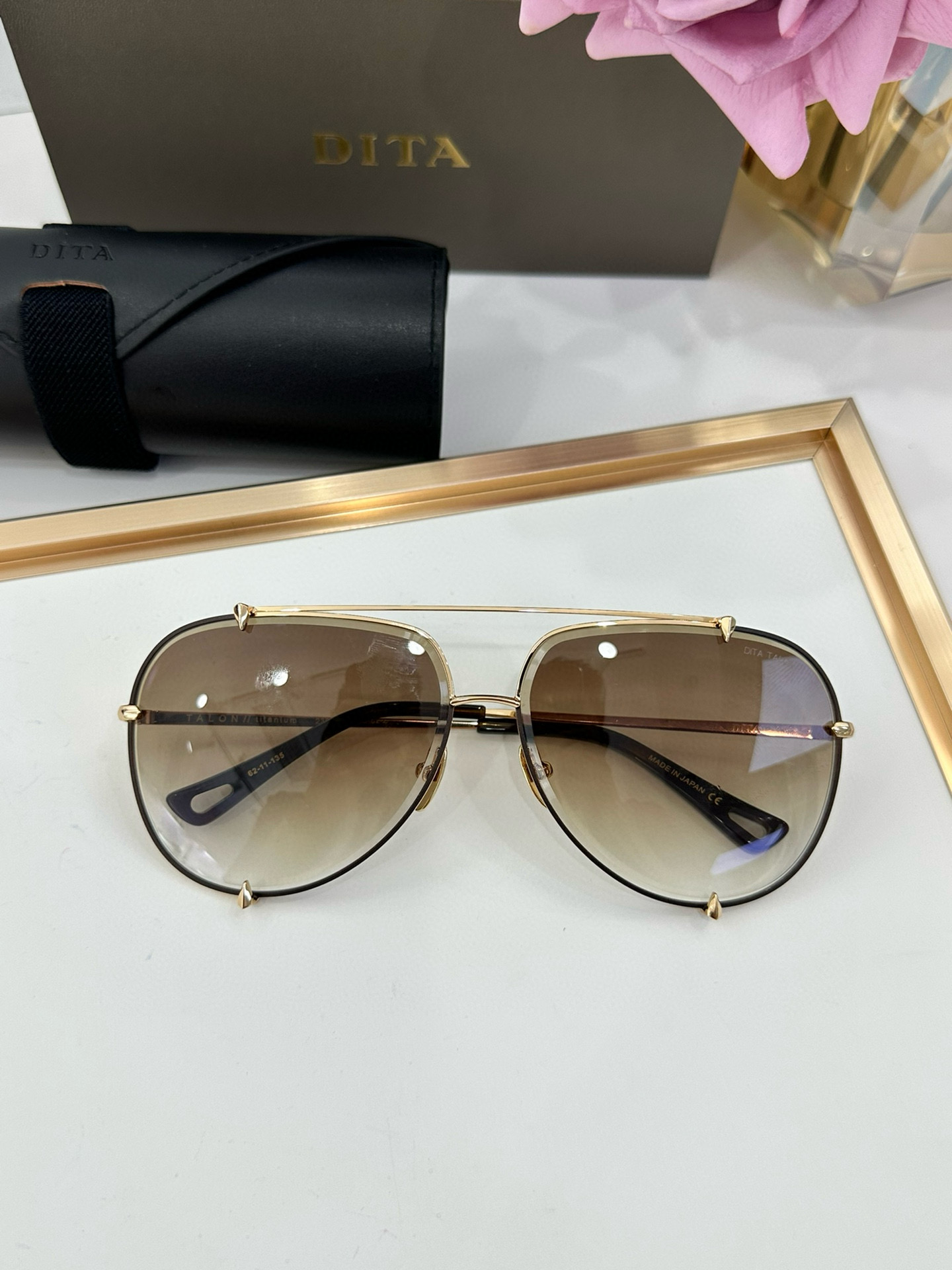 Dita DT 23007 Aviator Sunglasses - Gold/Black Frame, Brown Gradient Lenses 6 i1751089376528 6072 0 4