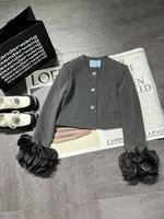 Prada Clothing Coats & Jackets Top quality Fake
 Grey Wool Vintage