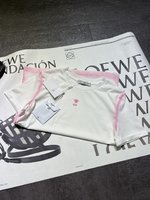 Dior Ropa Camiseta Rosa Blanco Impresión Algodón Colección de verano Manga corta