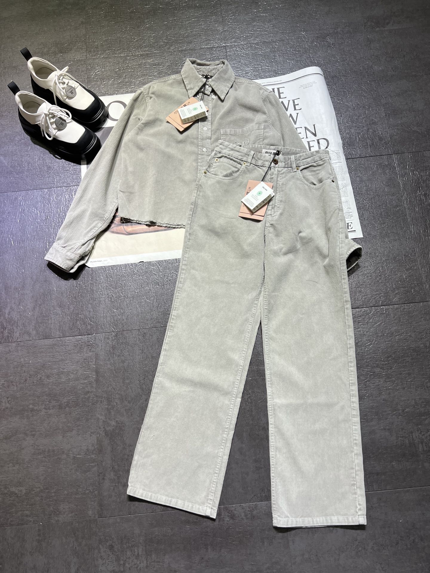 MiuMiu Abbigliamento Pantaloni Camicie & Camicette Replica di qualità
 Donne Corduroy