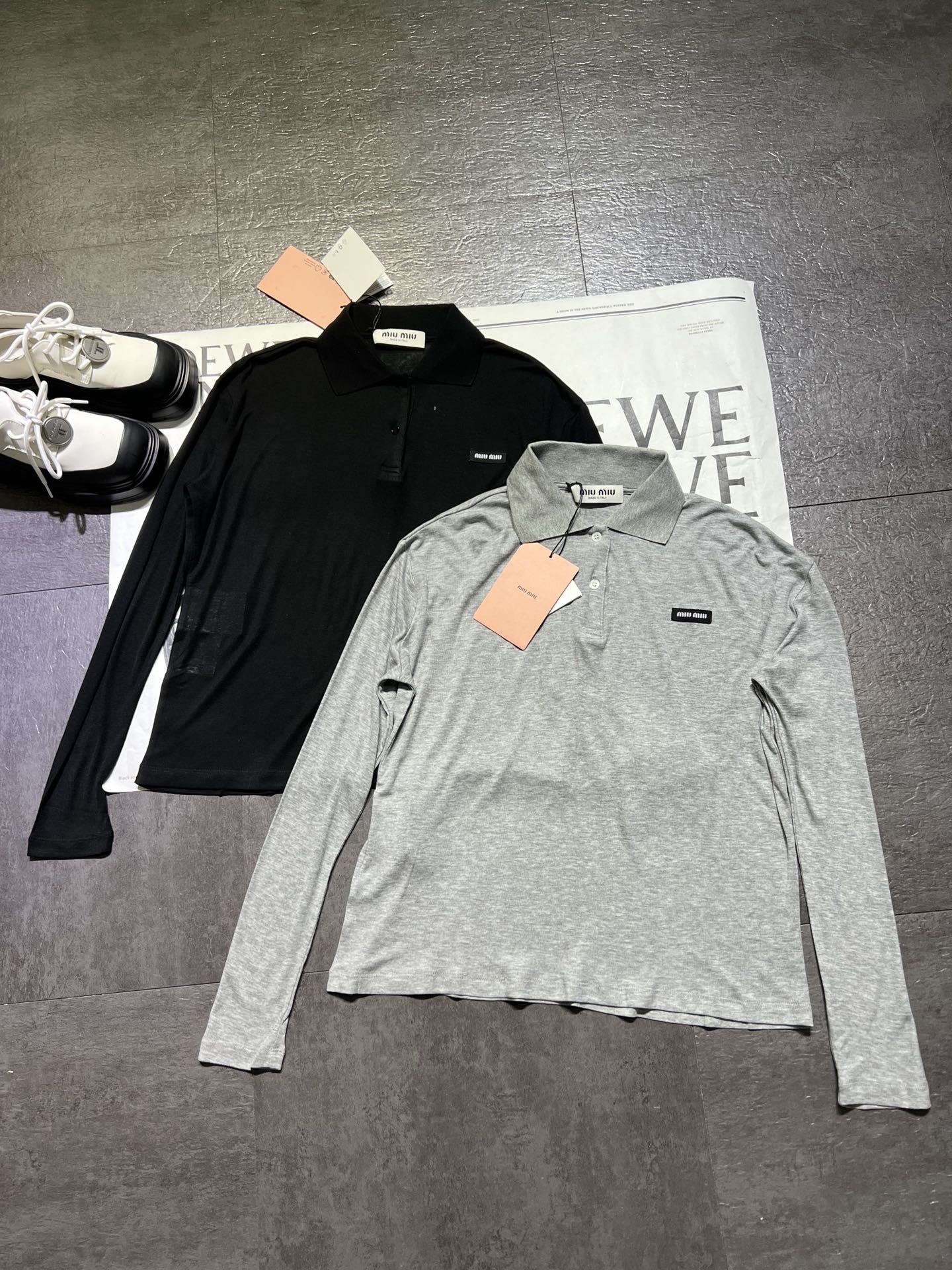 High-Quality Women’s Suit with New MiuMi Polo Shirts in Silk Wool Fabric - 图片 1