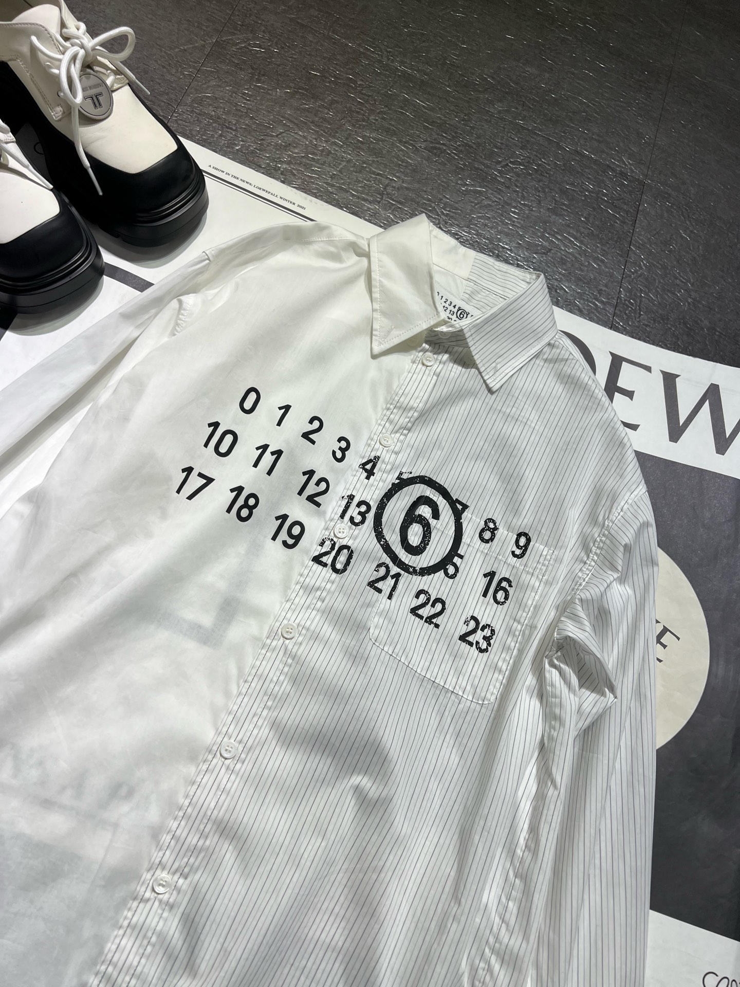 High-End Women’s Clothing: Mm6 Maison Margiela Long-Sleeve Shirts and Tweed Variations - 图片 2