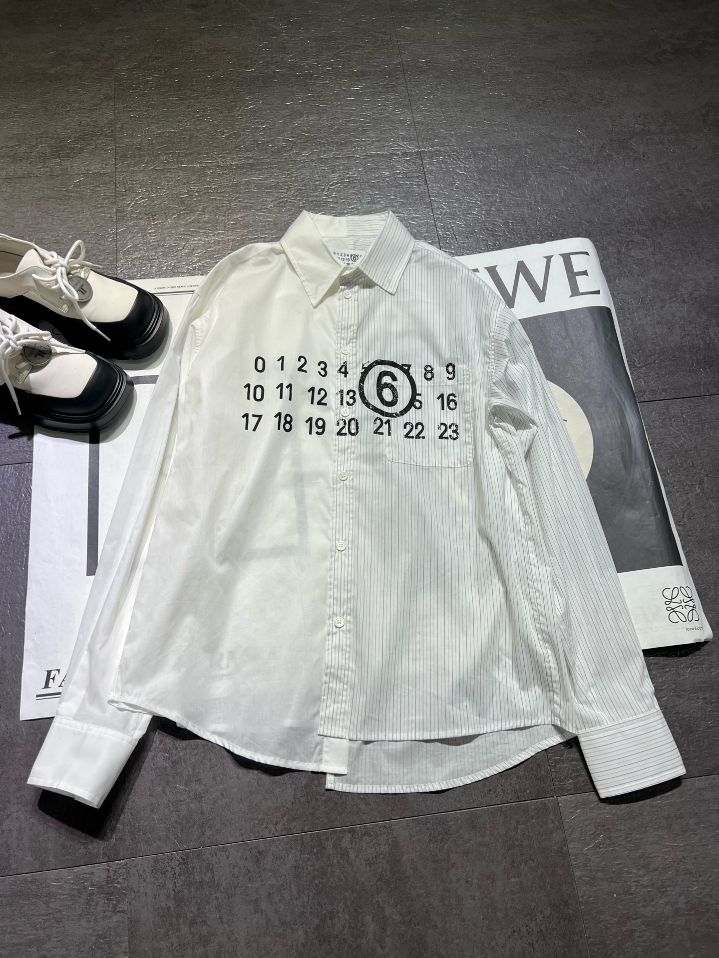 High-End Women’s Clothing: Mm6 Maison Margiela Long-Sleeve Shirts and Tweed Variations - 图片 1