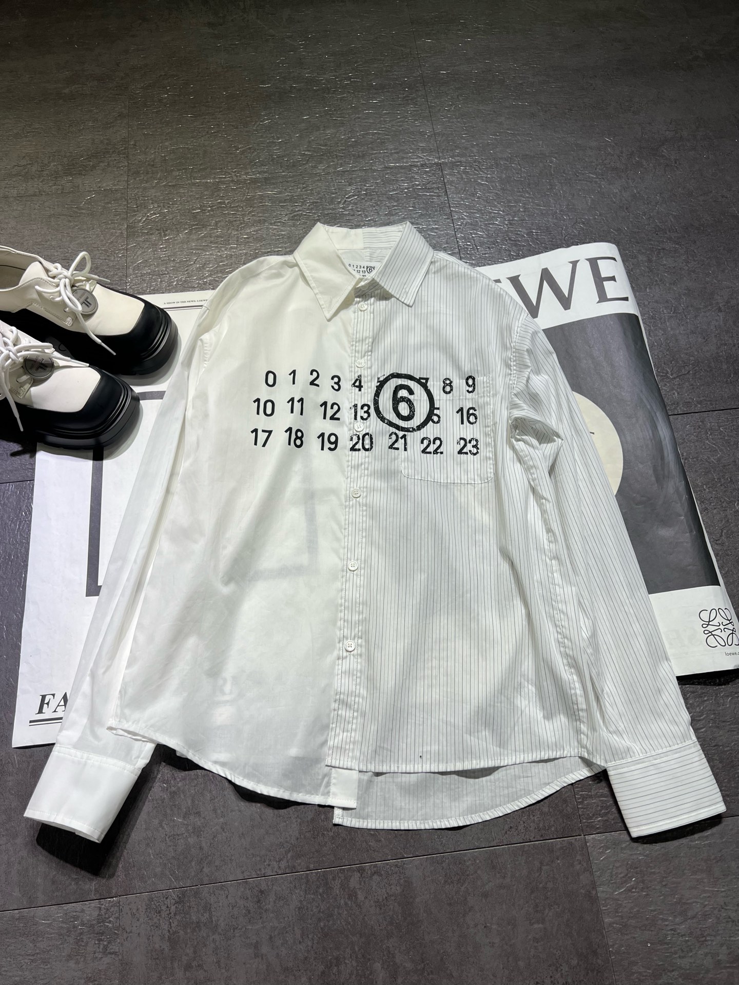 High-End Women’s Clothing: Mm6 Maison Margiela Long-Sleeve Shirts and Tweed Variations - 图片 6