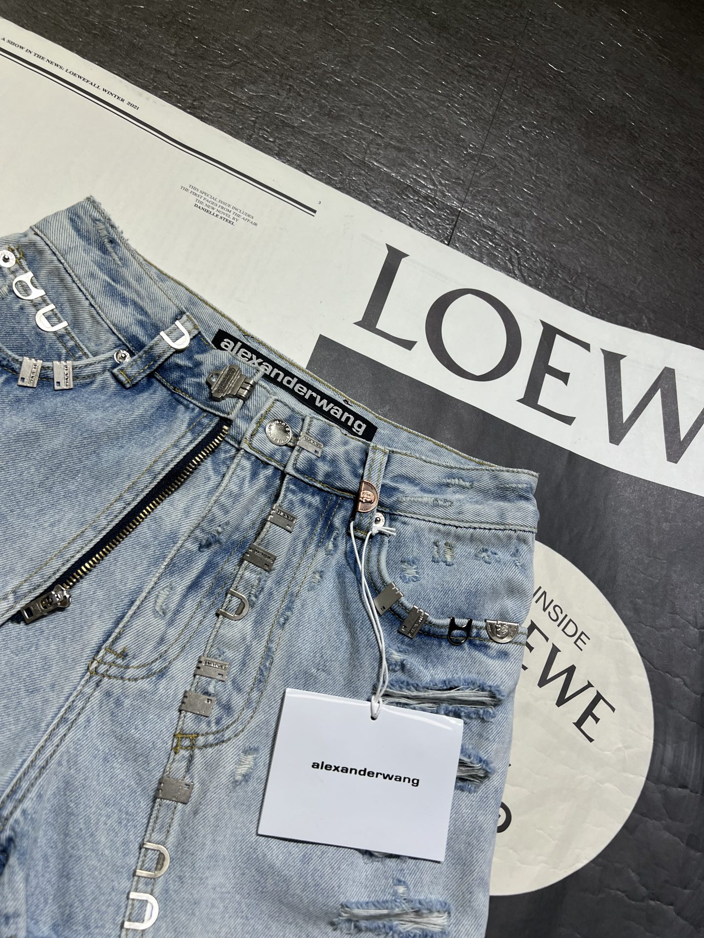 High-End Alexanderwang Two-Storey Jeans Dress with Custom Hardware and SML Sizes - 图片 2
