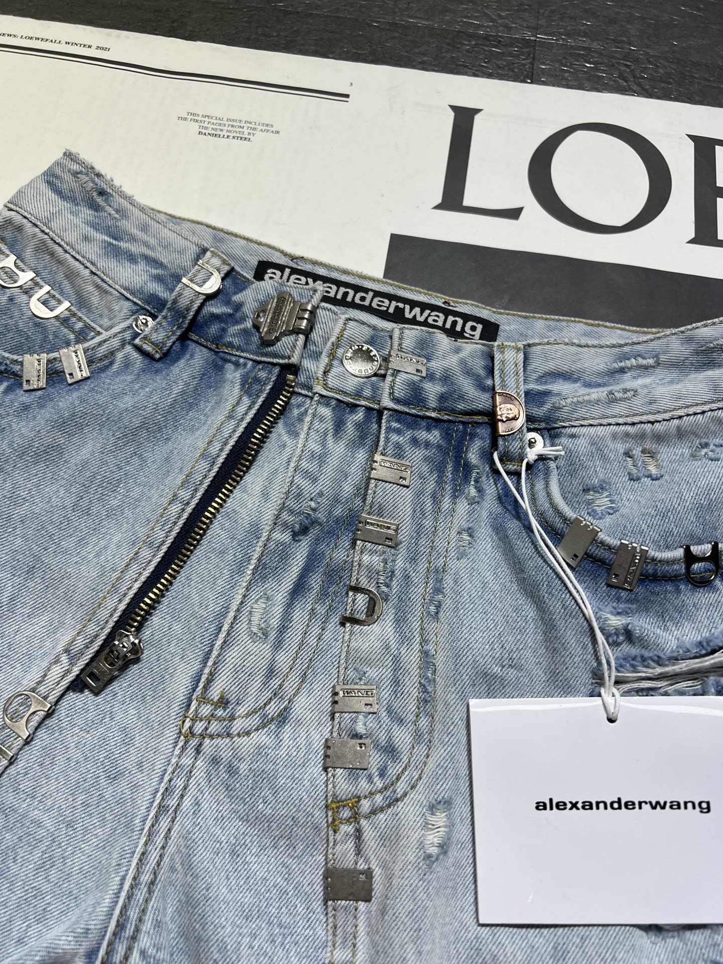 High-End Alexanderwang Two-Storey Jeans Dress with Custom Hardware and SML Sizes - 图片 7