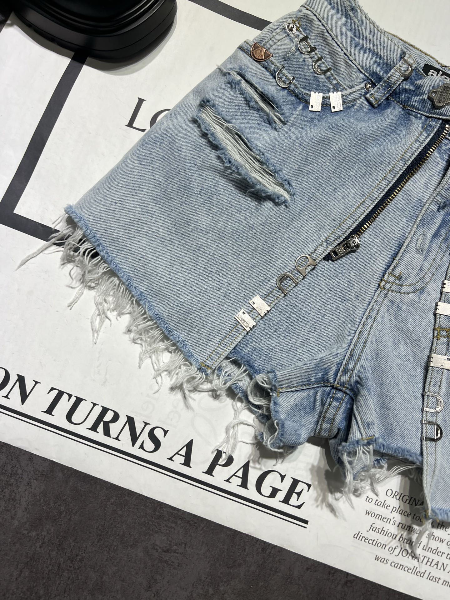 High-End Alexanderwang Two-Storey Jeans Dress with Custom Hardware and SML Sizes - 图片 3
