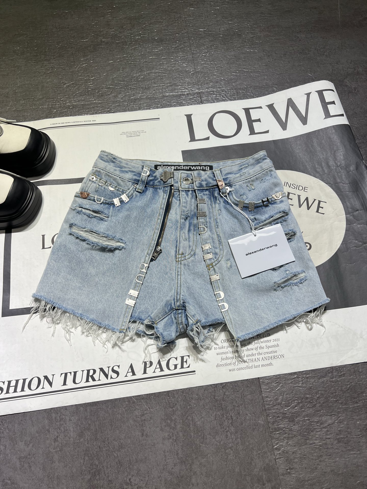 High-End Alexanderwang Two-Storey Jeans Dress with Custom Hardware and SML Sizes - 图片 6