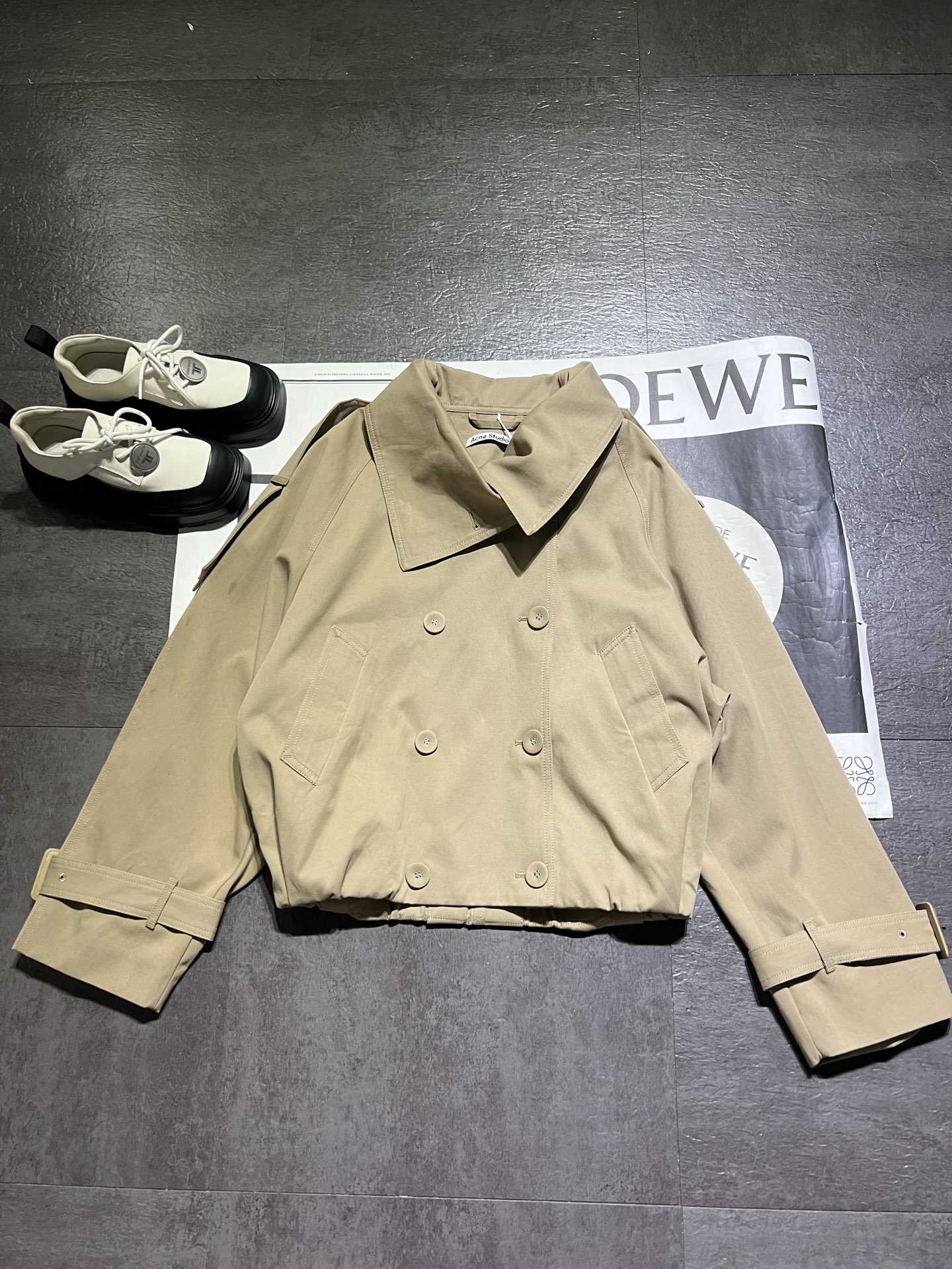 “Organic Cotton Suit for Women: Custom Double-Button Jacket, Ribbed Design, High-End Quality, Available in SML Sizes” - 图片 1