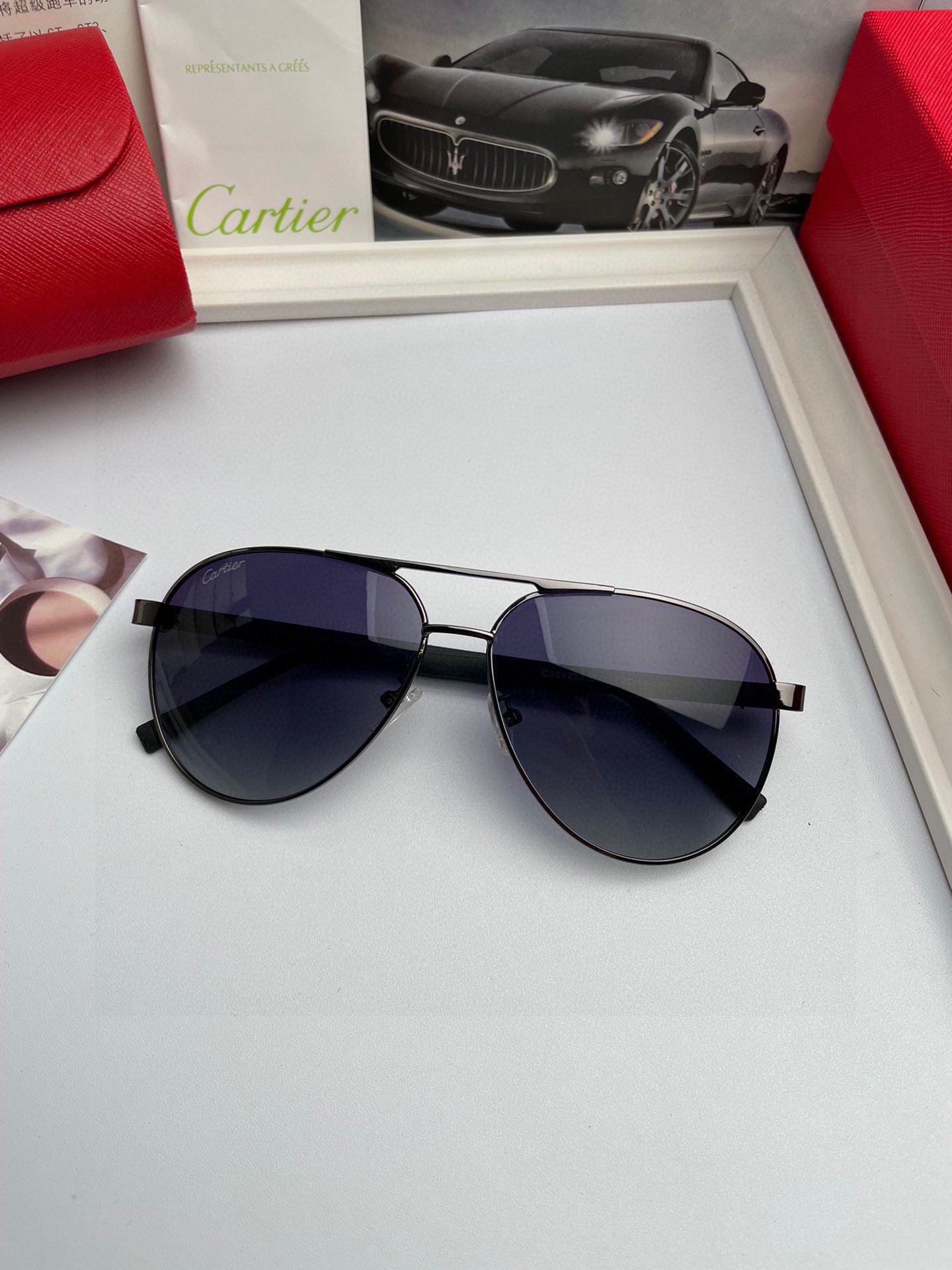 新款品牌卡地亚Cartier原单品质男士女士同款偏光太阳镜️材质高清尼龙镜片金属合金logo镜腿看细节就