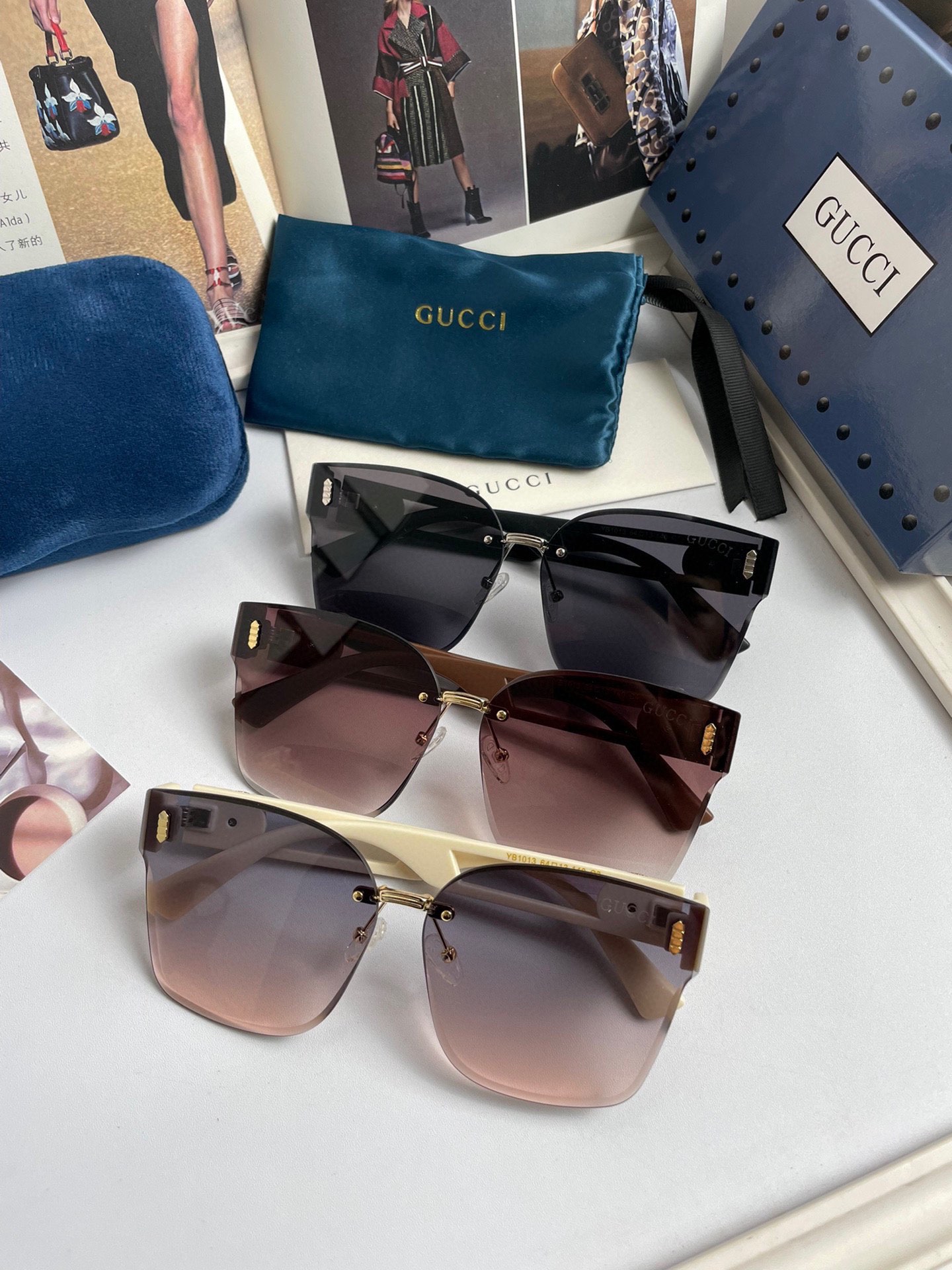 Gucci Perfect 
 Sunglasses Set With Diamonds Women