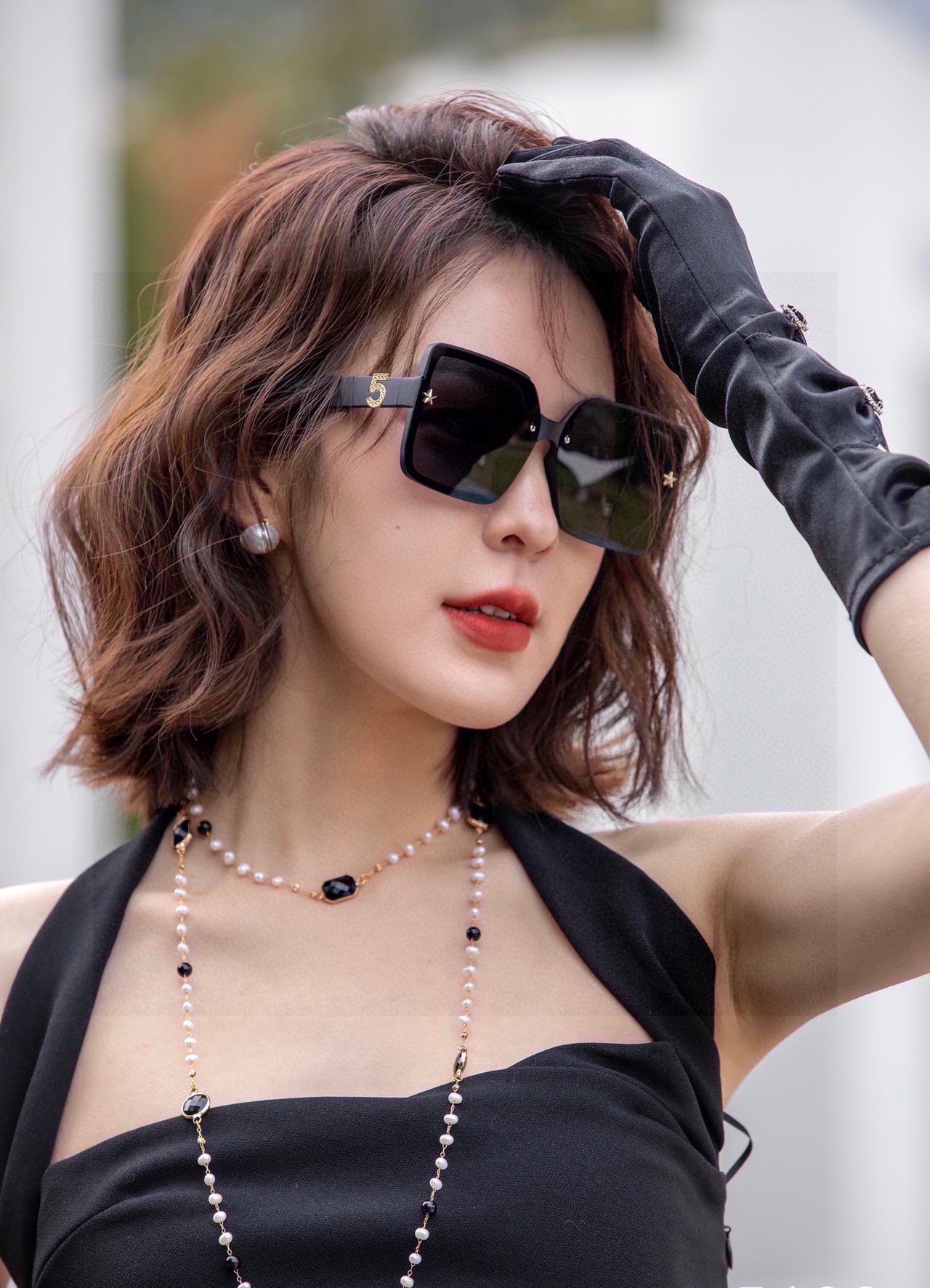 Chanel Gafas de sol Incrustados con diamantes Mujeres