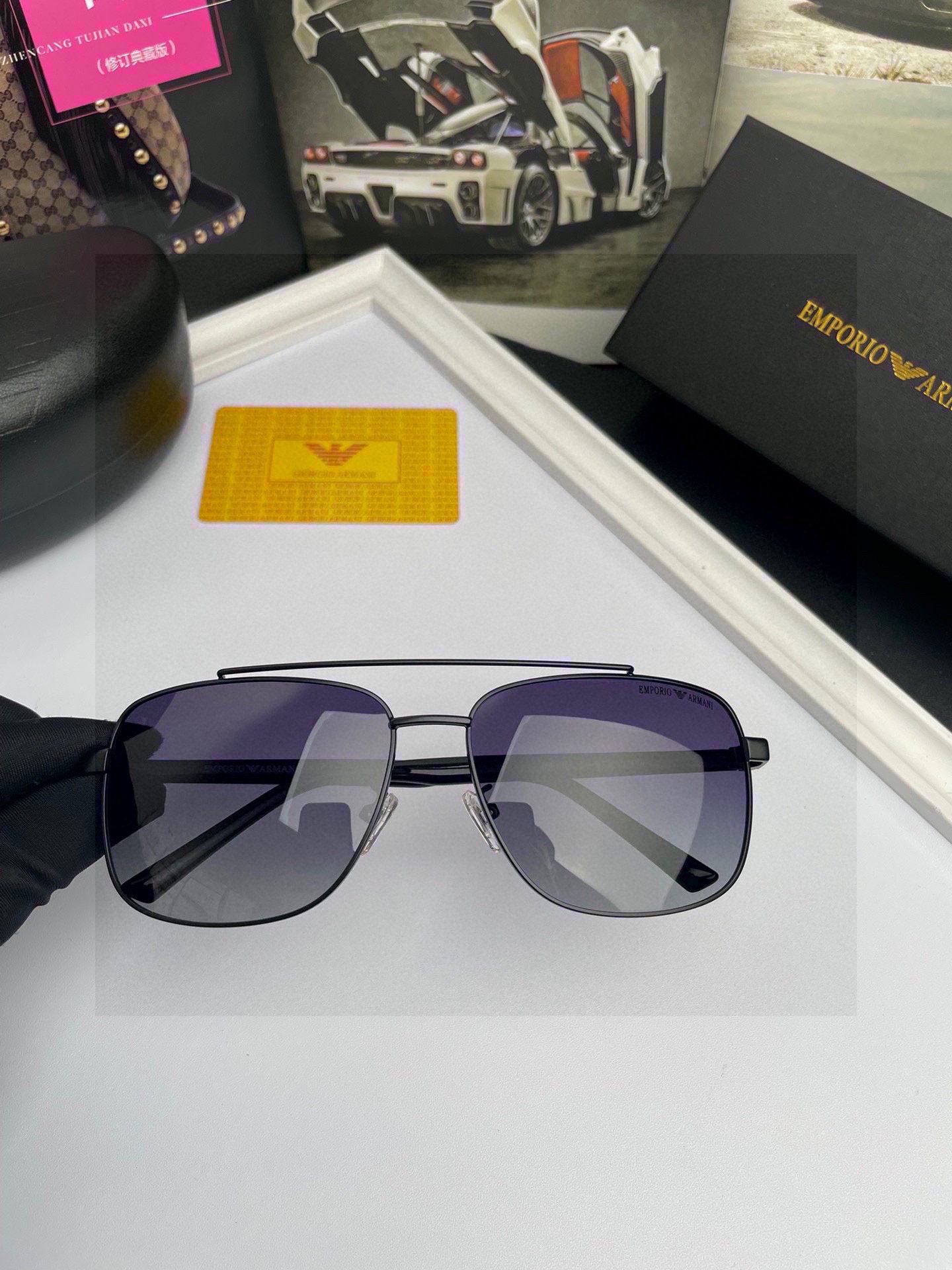 新款品牌阿玛尼ARMANI原单品质男士偏光太阳镜️材质高清宝丽来偏光镜片进口合金金属镜框板材印字logo