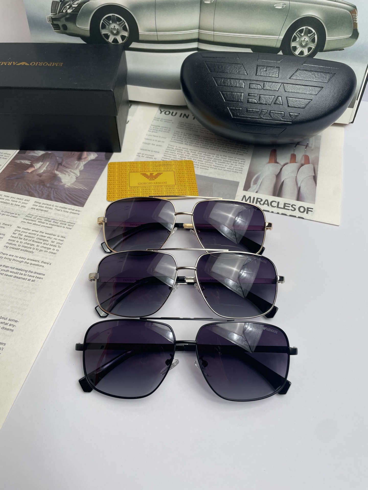 New Brand Amani ARMANI: High-Quality Male Sunglasses with Handmade Design