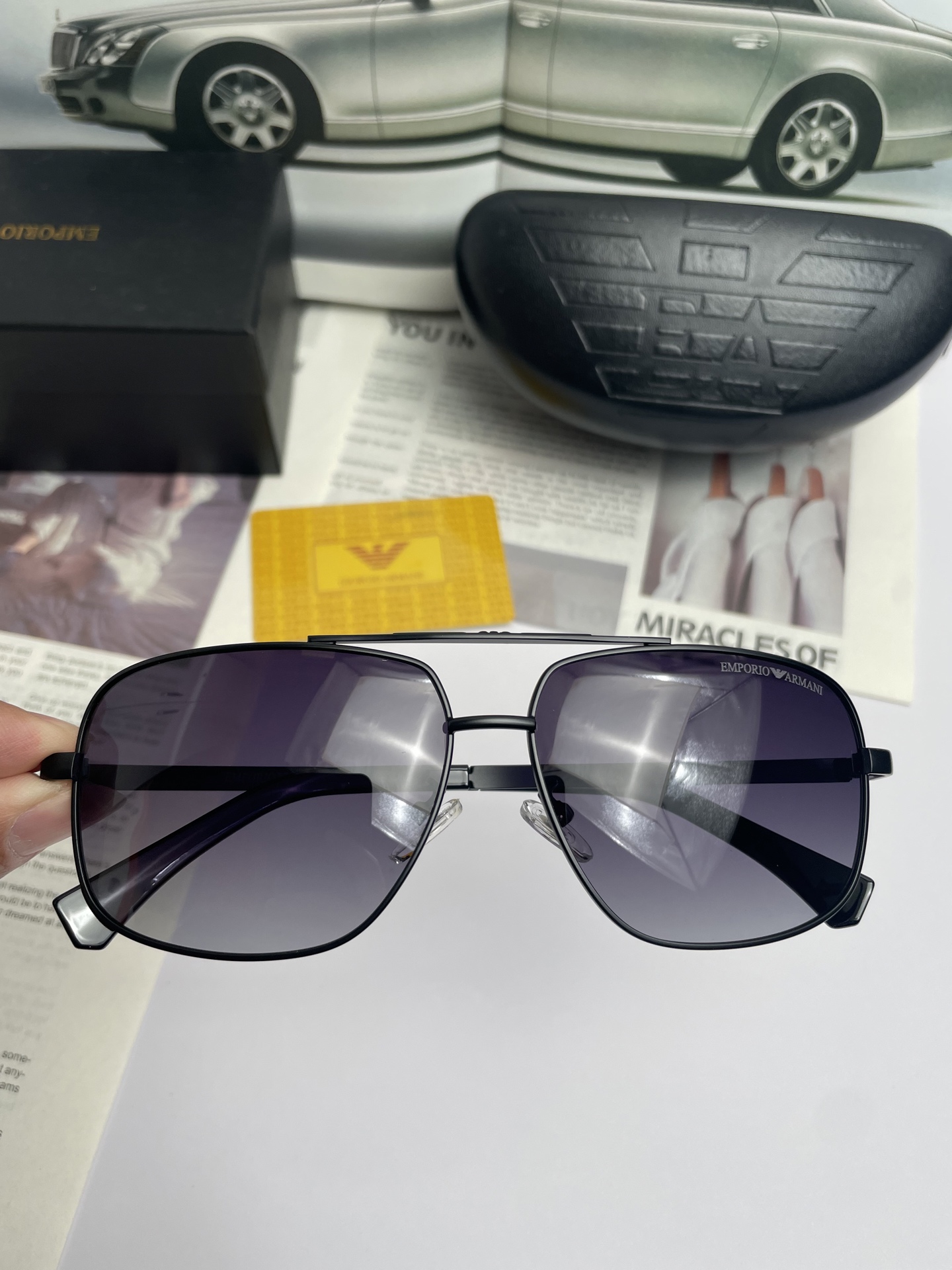 New Brand Amani ARMANI: High-Quality Male Sunglasses with Handmade Design - 图片 3