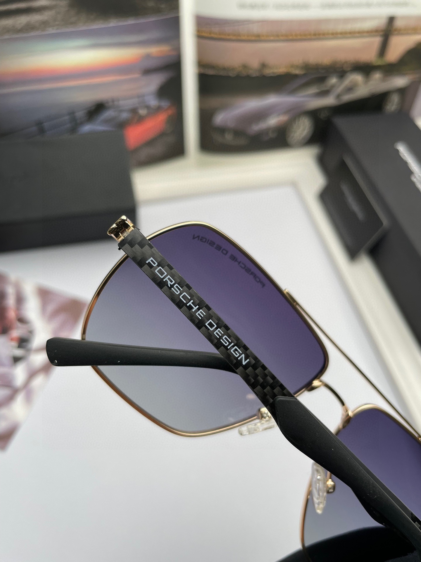 New Porsche Cow Sunglasses: High-Quality, Ultra-Light, Elastic Legs, Top-Notch Mass 9813 - 图片 8