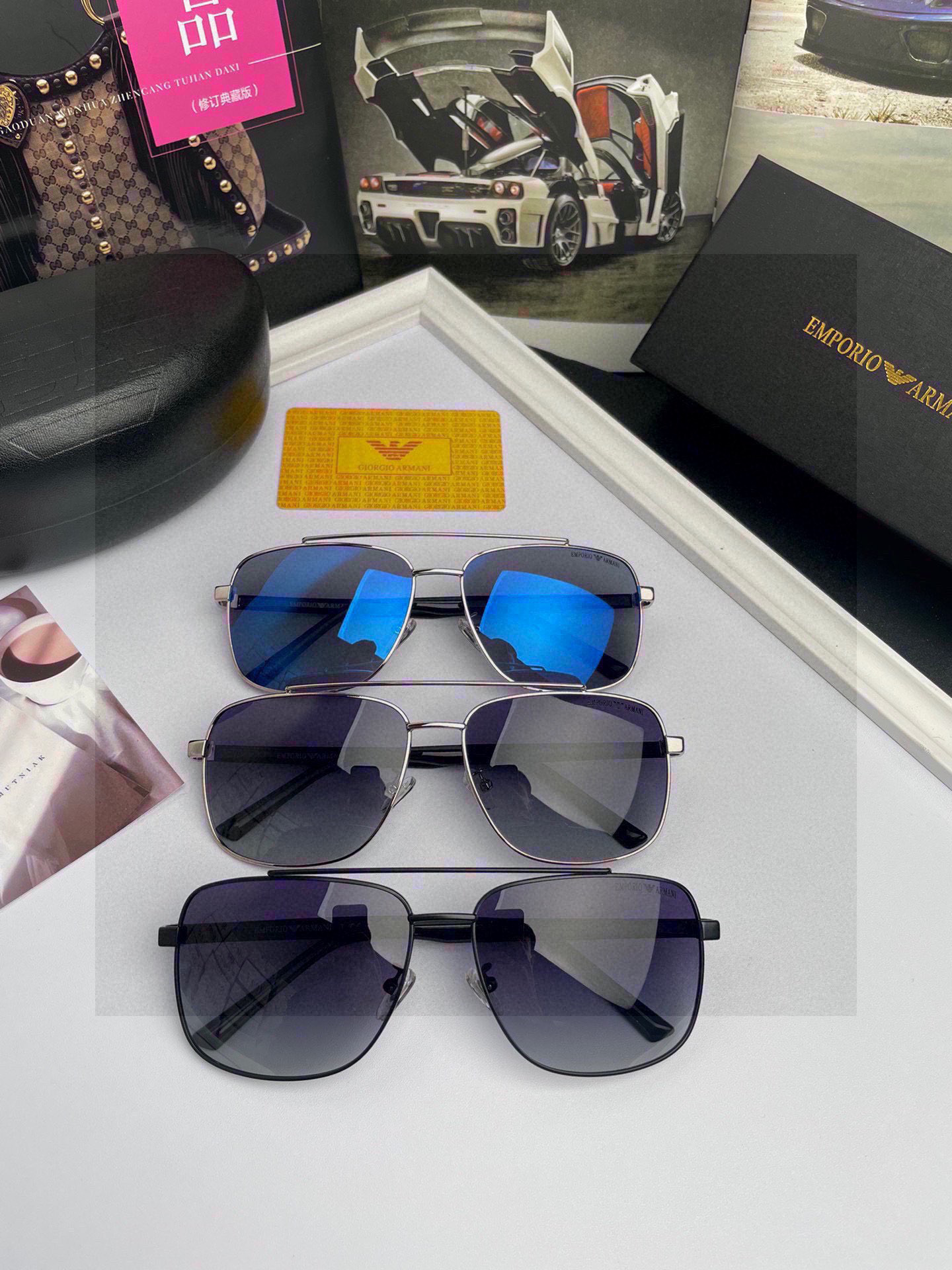 New Brand Amani ARMANI: High-Quality Male Sunglasses with Handmade Design - 图片 4