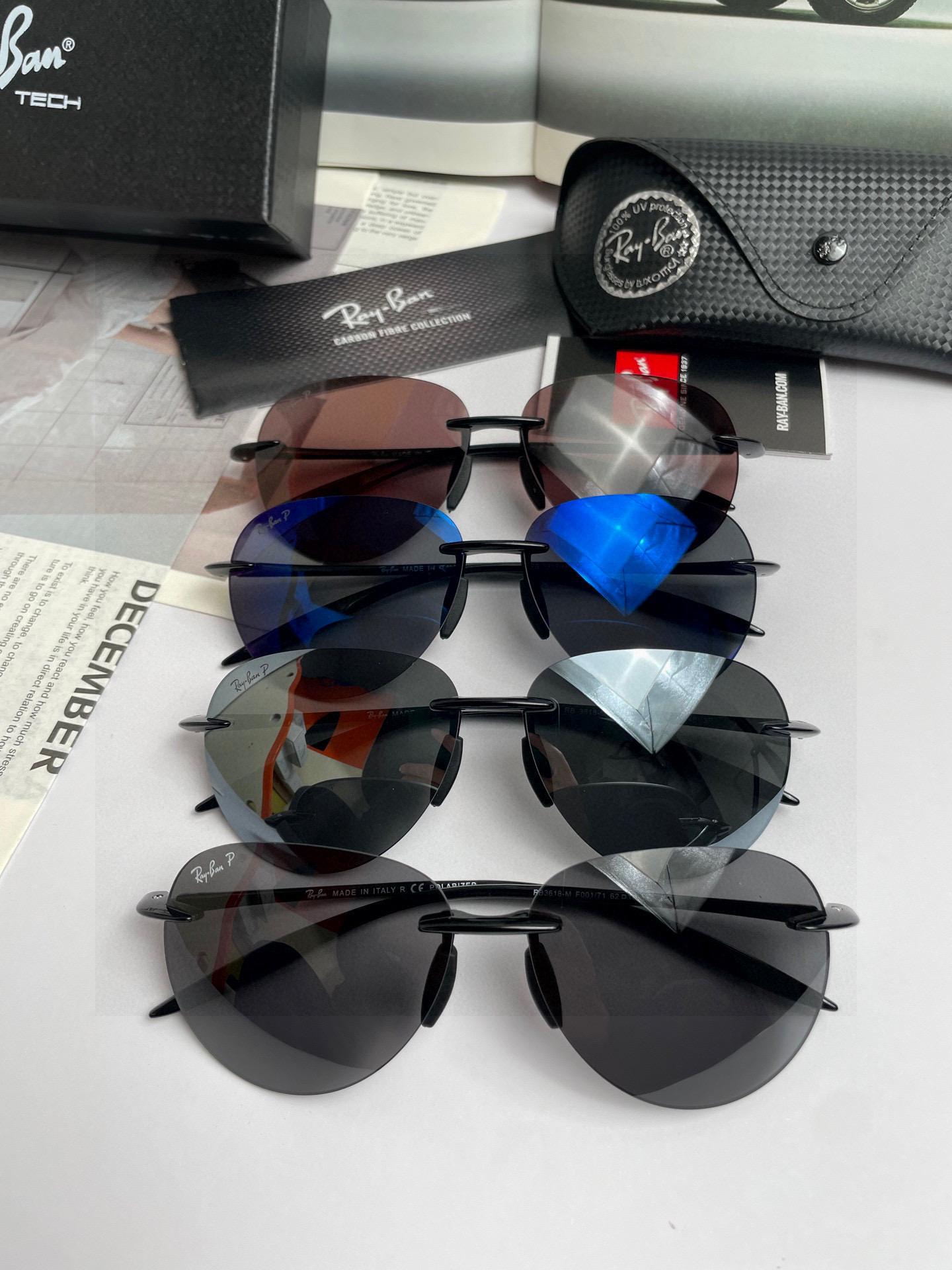 。新款💥品牌：雷朋Ray.Ban高品质男士偏光蛤蟆太阳镜🕶️ 超轻无框💕质感超赞，男士开车必备品。编号：