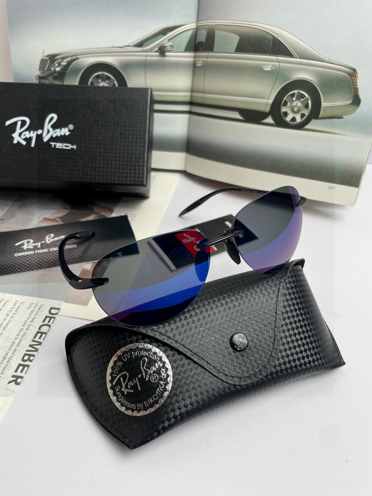 。新款💥品牌：雷朋Ray.Ban高品质男士偏光蛤蟆太阳镜🕶️ 超轻无框💕质感超赞，男士开车必备品。编号：