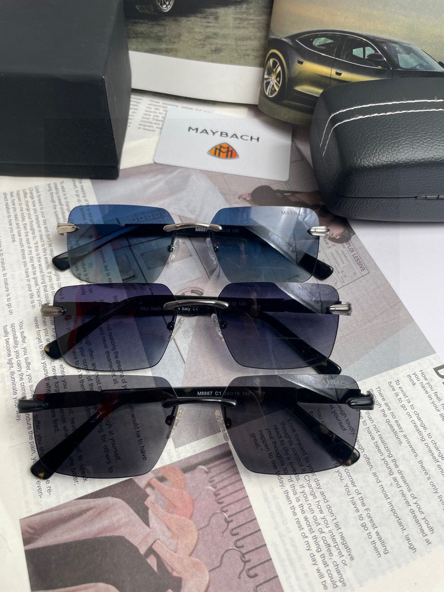 。新款迈巴赫MAYB ACH 原单品质男女同款偏光太阳镜🕶️ 材质：高清宝丽来偏光镜片、板材印字logo