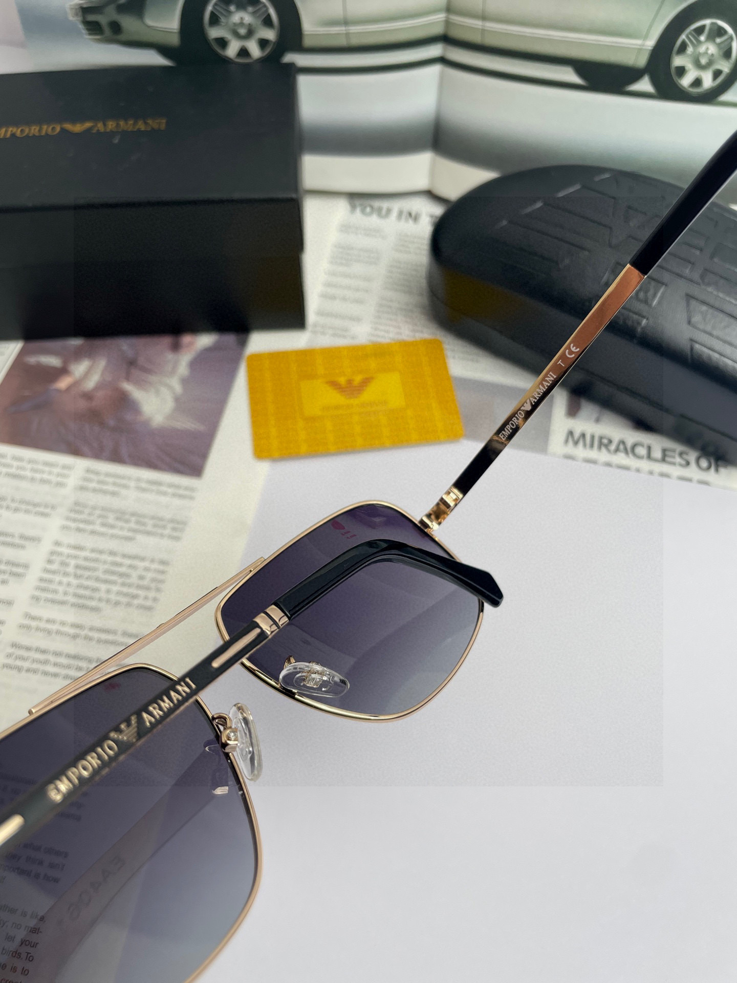 。新款💥品牌：阿玛尼ARMANI ：原单品质男士偏光太阳镜🕶️ 材质：高清宝丽来偏光镜片；进口合金金属镜
