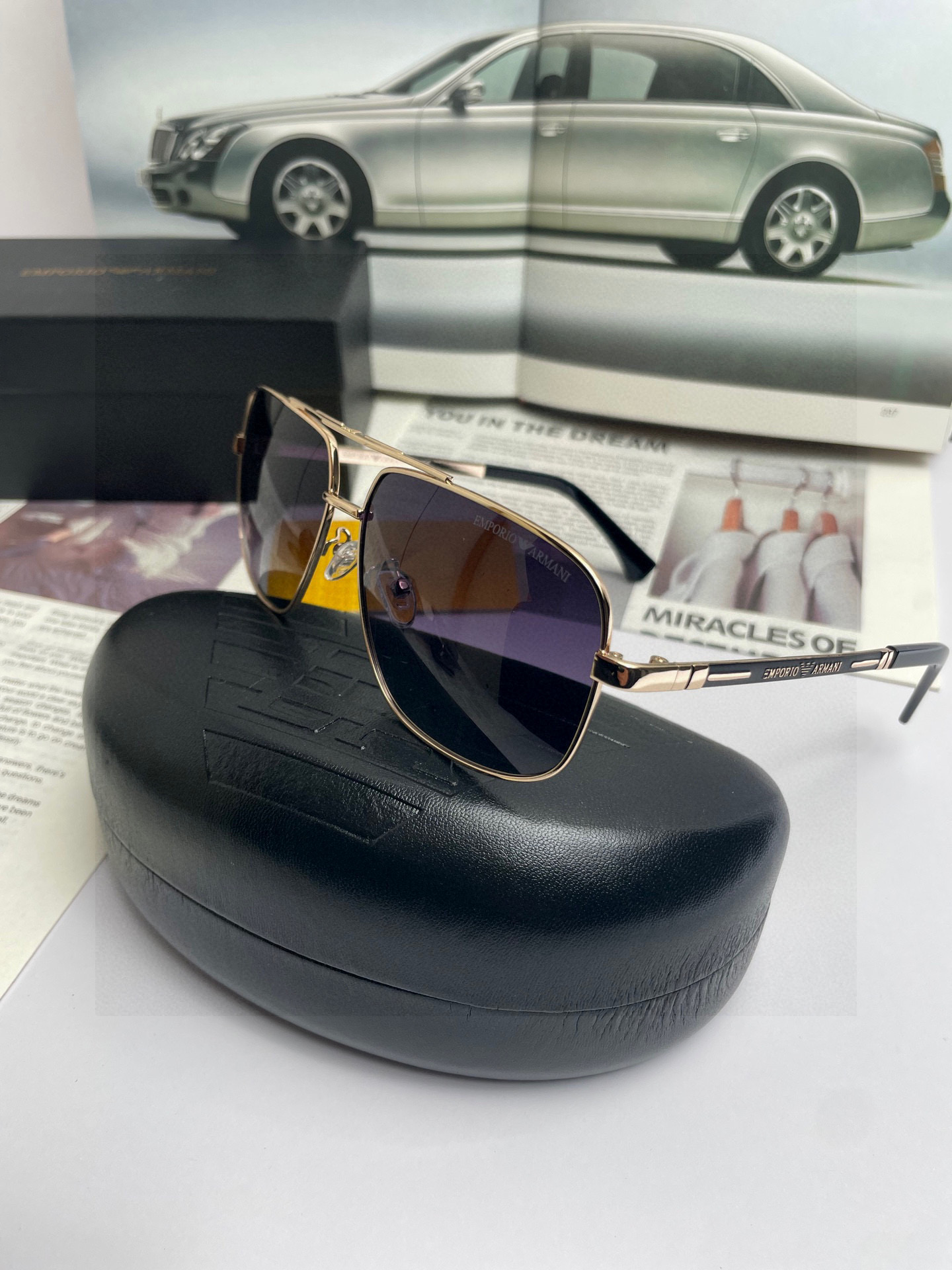 。新款💥品牌：阿玛尼ARMANI ：原单品质男士偏光太阳镜🕶️ 材质：高清宝丽来偏光镜片；进口合金金属镜