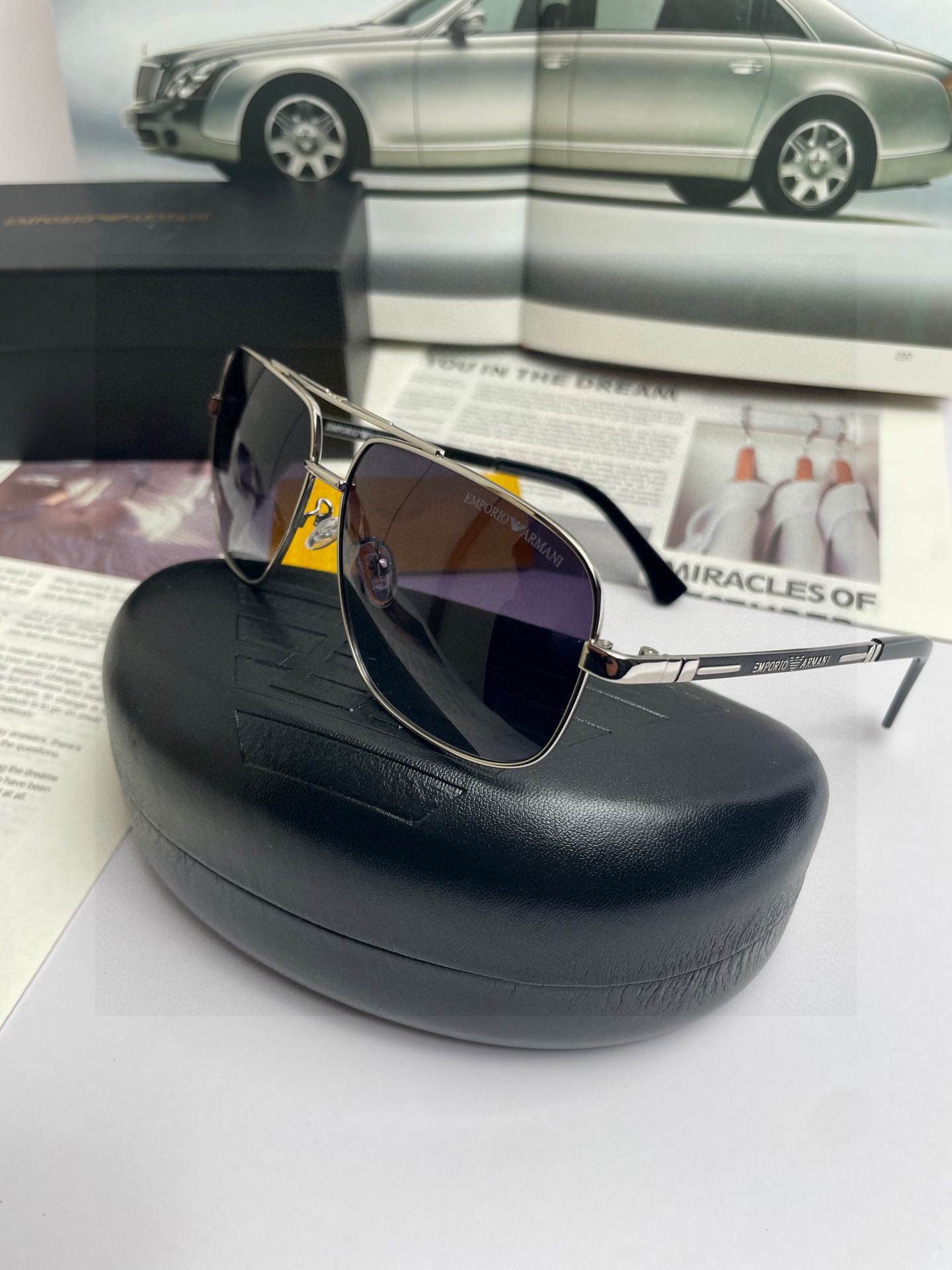 。新款💥品牌：阿玛尼ARMANI ：原单品质男士偏光太阳镜🕶️ 材质：高清宝丽来偏光镜片；进口合金金属镜