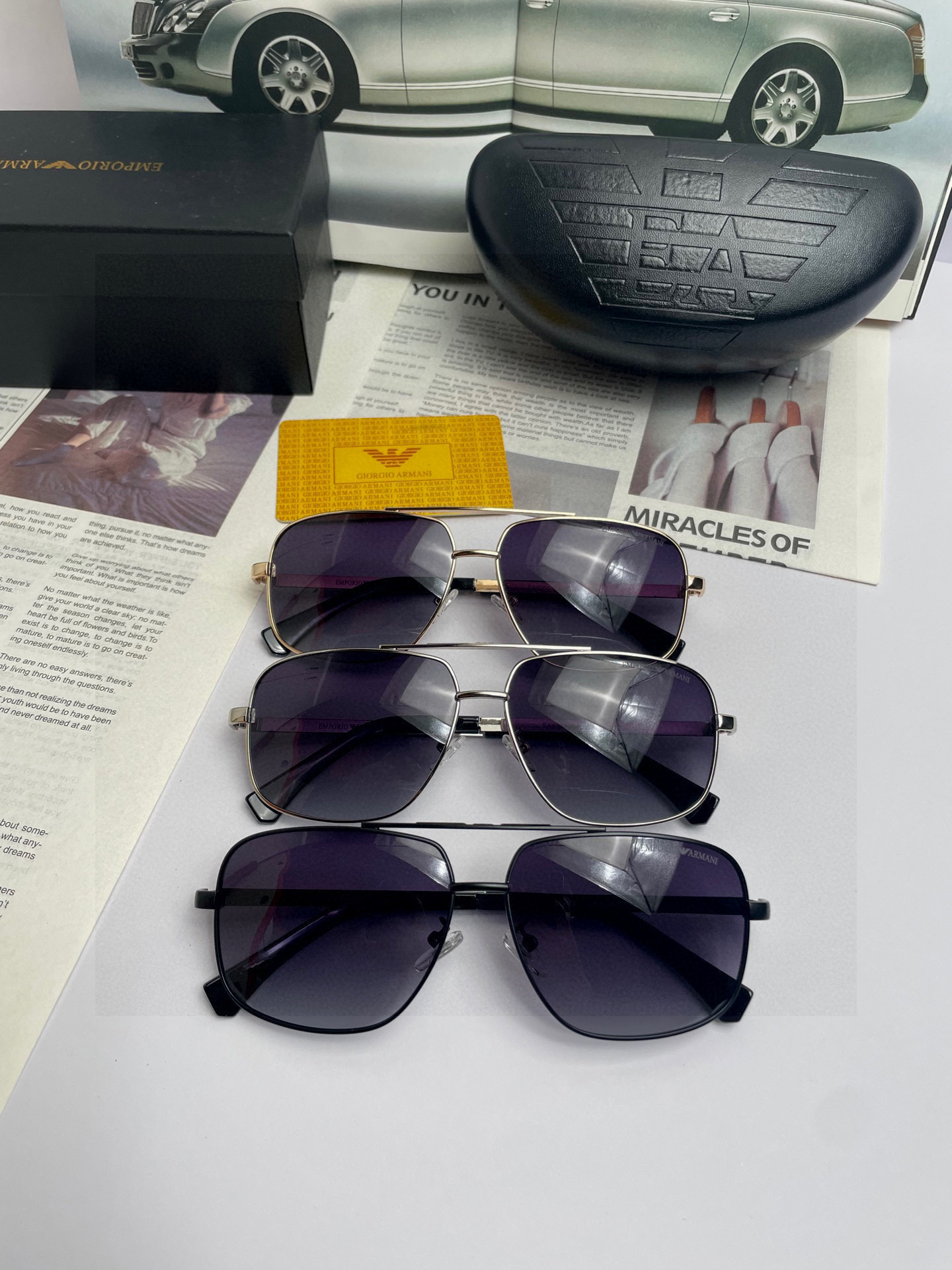 。新款💥品牌：阿玛尼ARMANI ：原单品质男士偏光太阳镜🕶️ 材质：高清宝丽来偏光镜片；进口合金金属镜