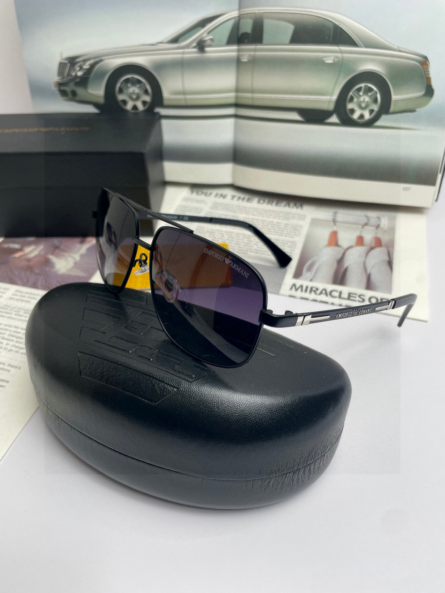 。新款💥品牌：阿玛尼ARMANI ：原单品质男士偏光太阳镜🕶️ 材质：高清宝丽来偏光镜片；进口合金金属镜
