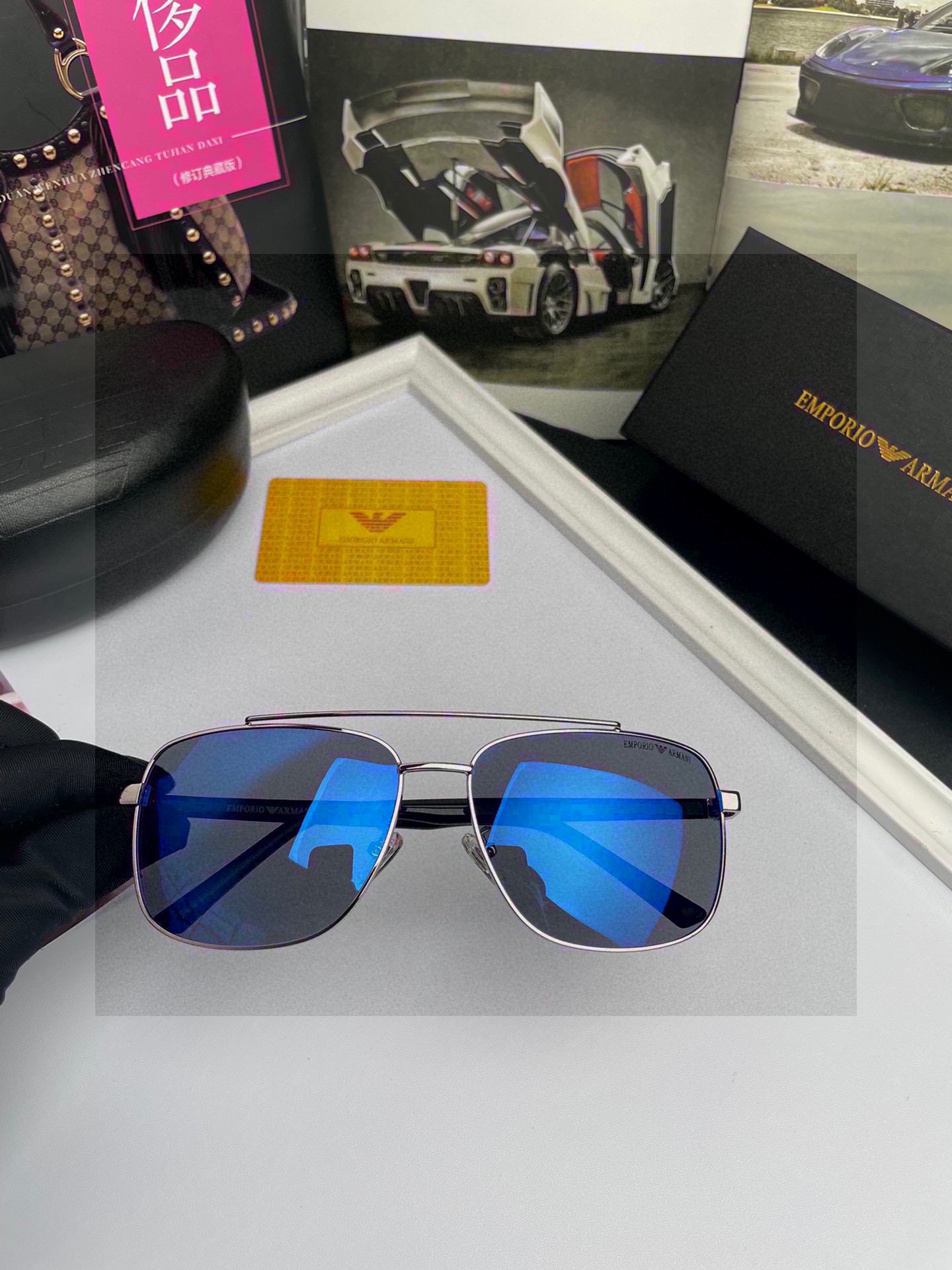 。新款💥品牌：阿玛尼ARMANI ：原单品质男士偏光太阳镜🕶️ 材质：高清宝丽来偏光镜片；进口合金金属镜